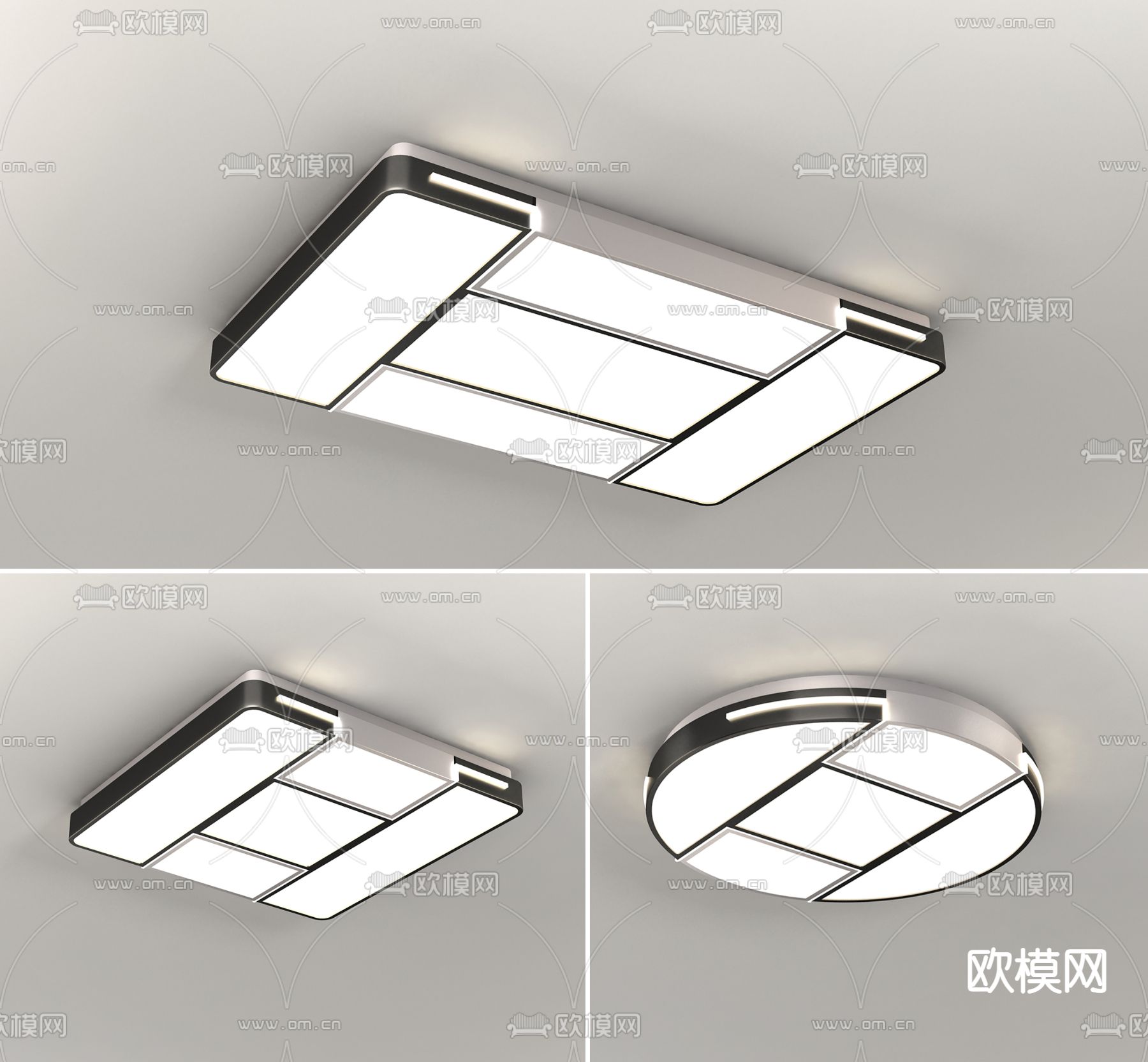现代金属吸顶灯3d模型