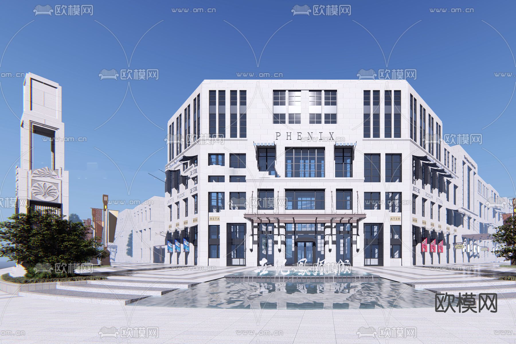 新古典洋房su模型下载（渲染图1）