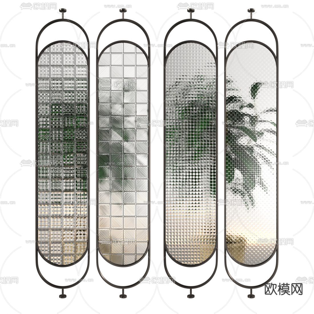 现代玻璃屏风隔断3d模型下载（渲染图3）