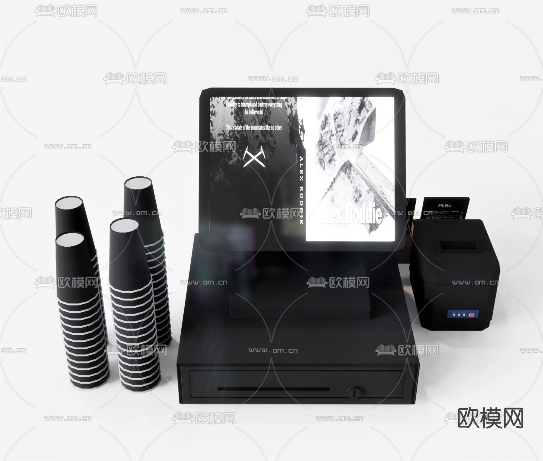现代收银机su模型