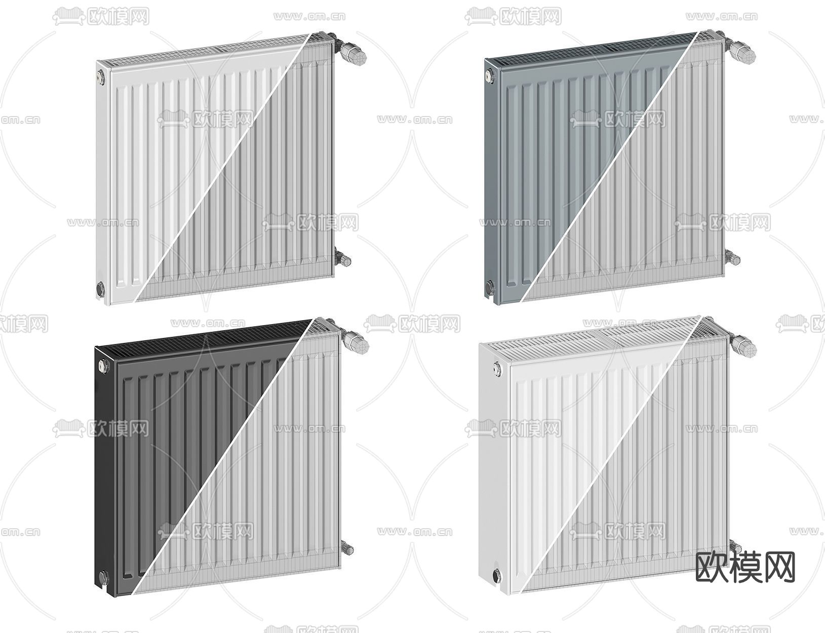 现代暖气片3d模型下载（渲染图2）