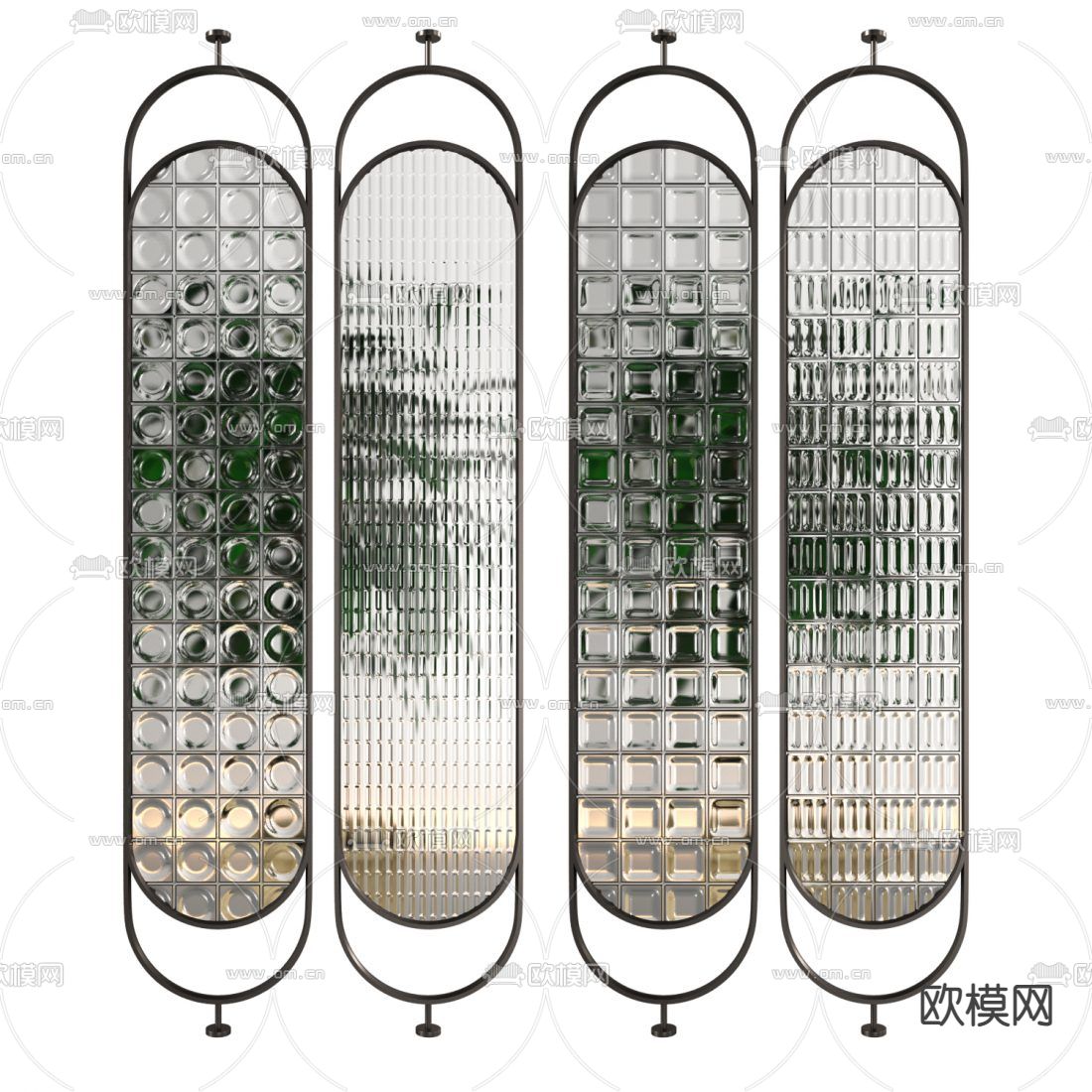 现代玻璃屏风隔断3d模型下载（渲染图2）