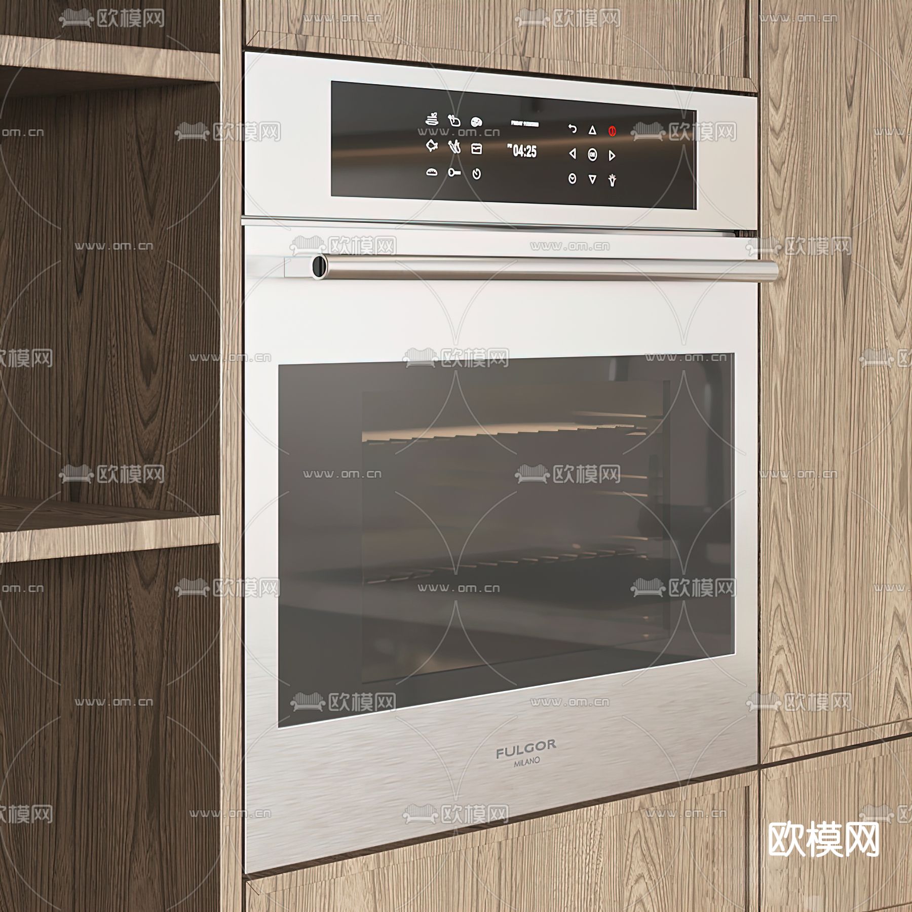 现代厨房橱柜3d模型下载（渲染图3）