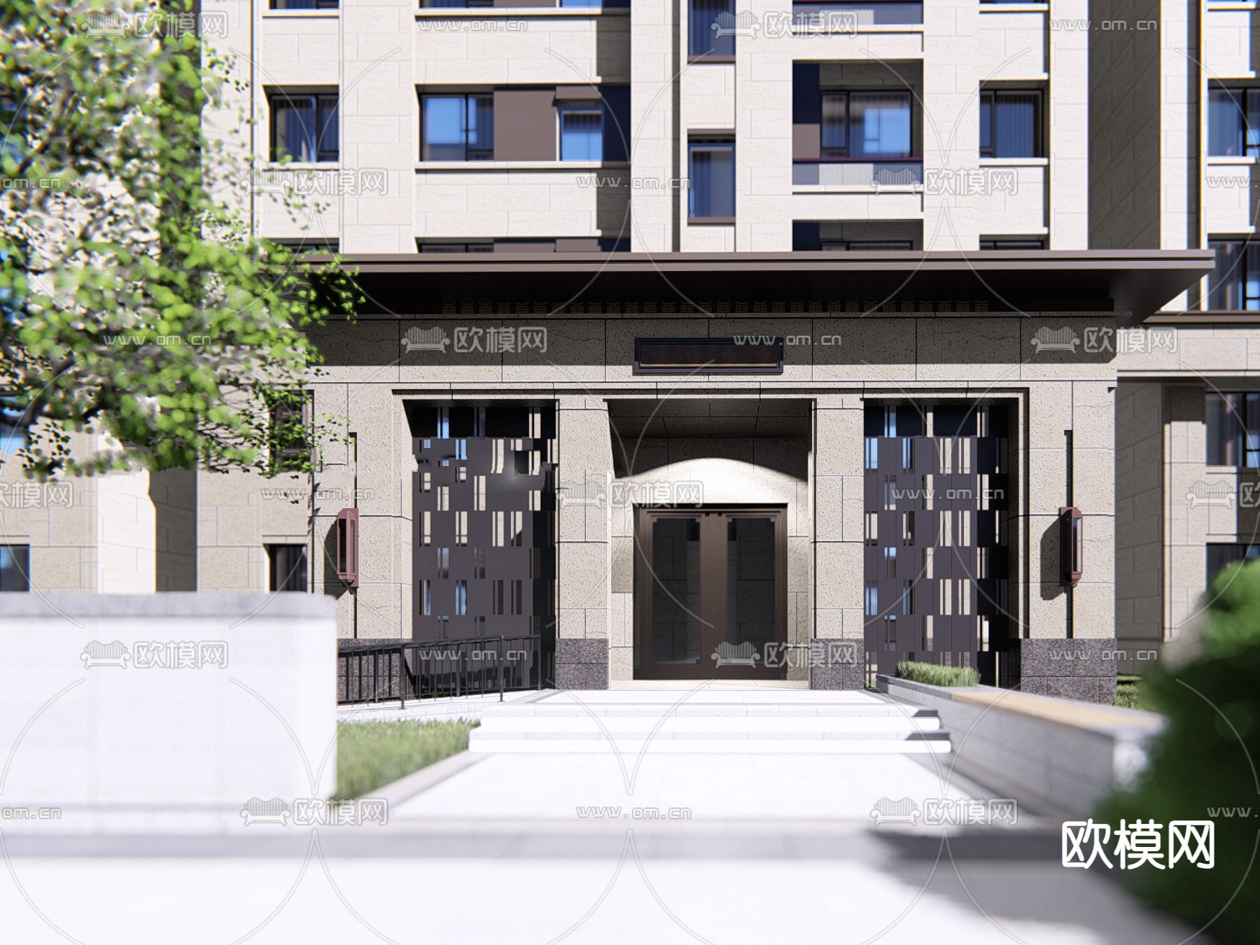 新古典洋房su模型下载（渲染图6）