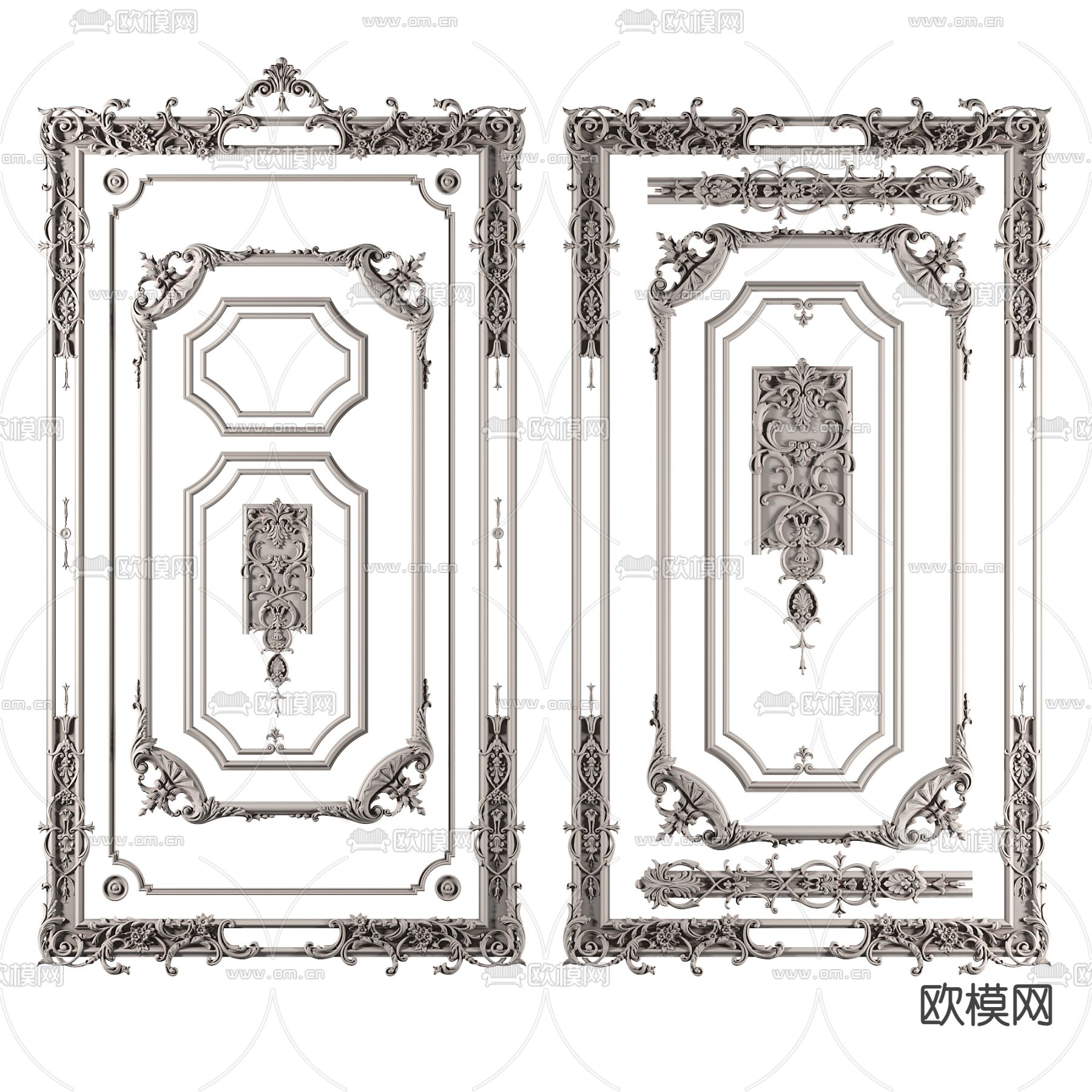 简欧石膏雕花线条3d模型下载