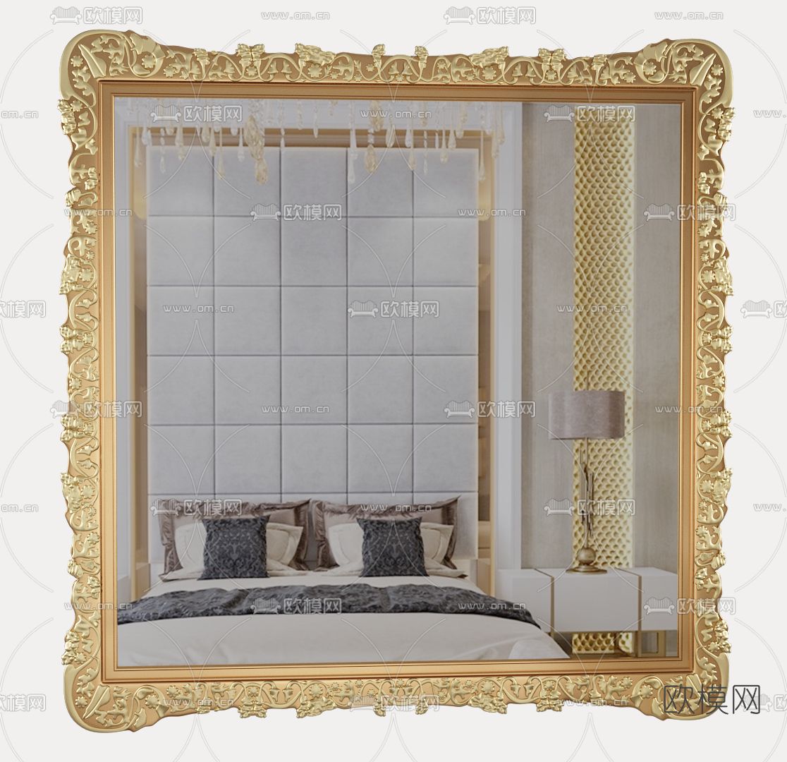 简欧轻奢镜子免费3d模型下载