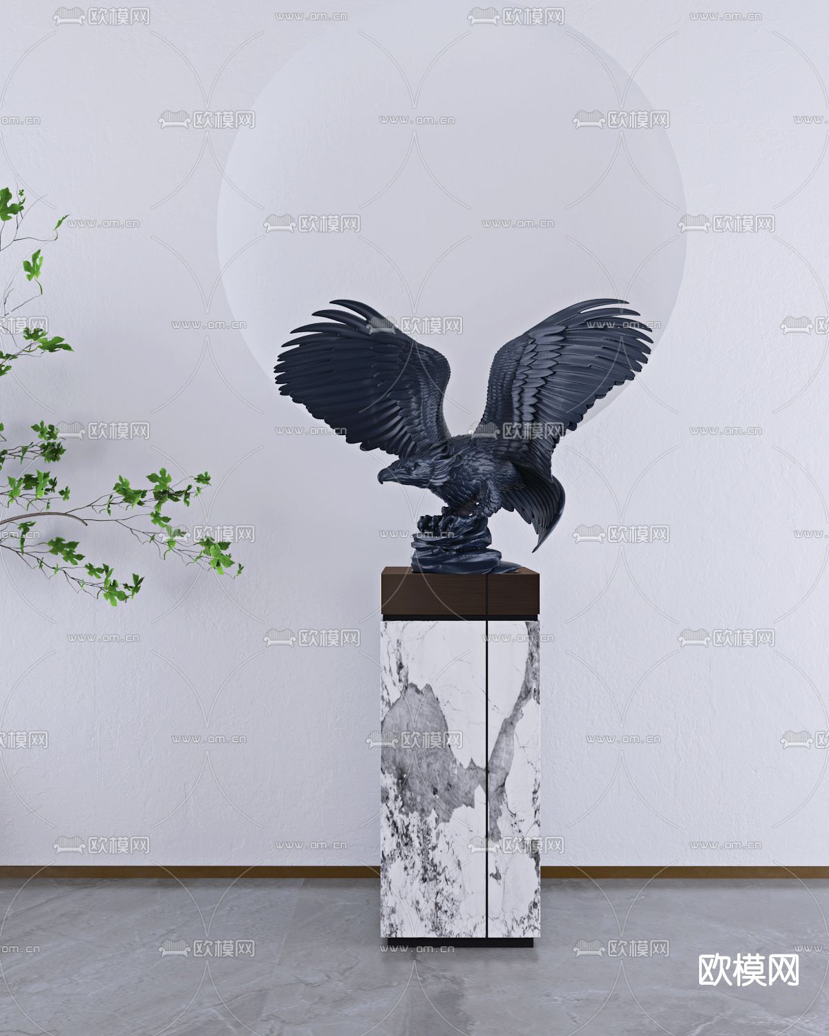 现代雄鹰雕塑3d模型