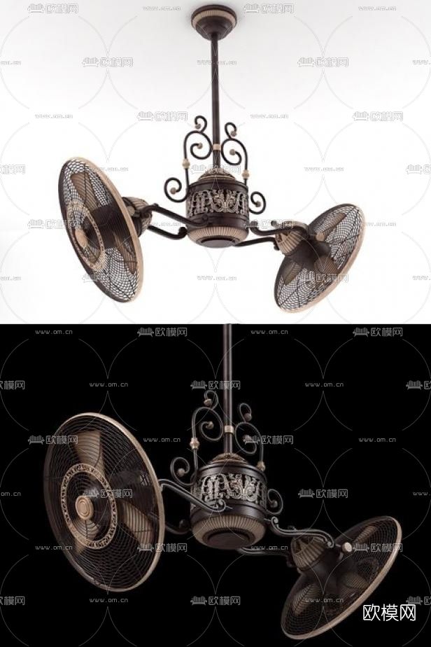 欧式创意吊扇免费3d模型下载