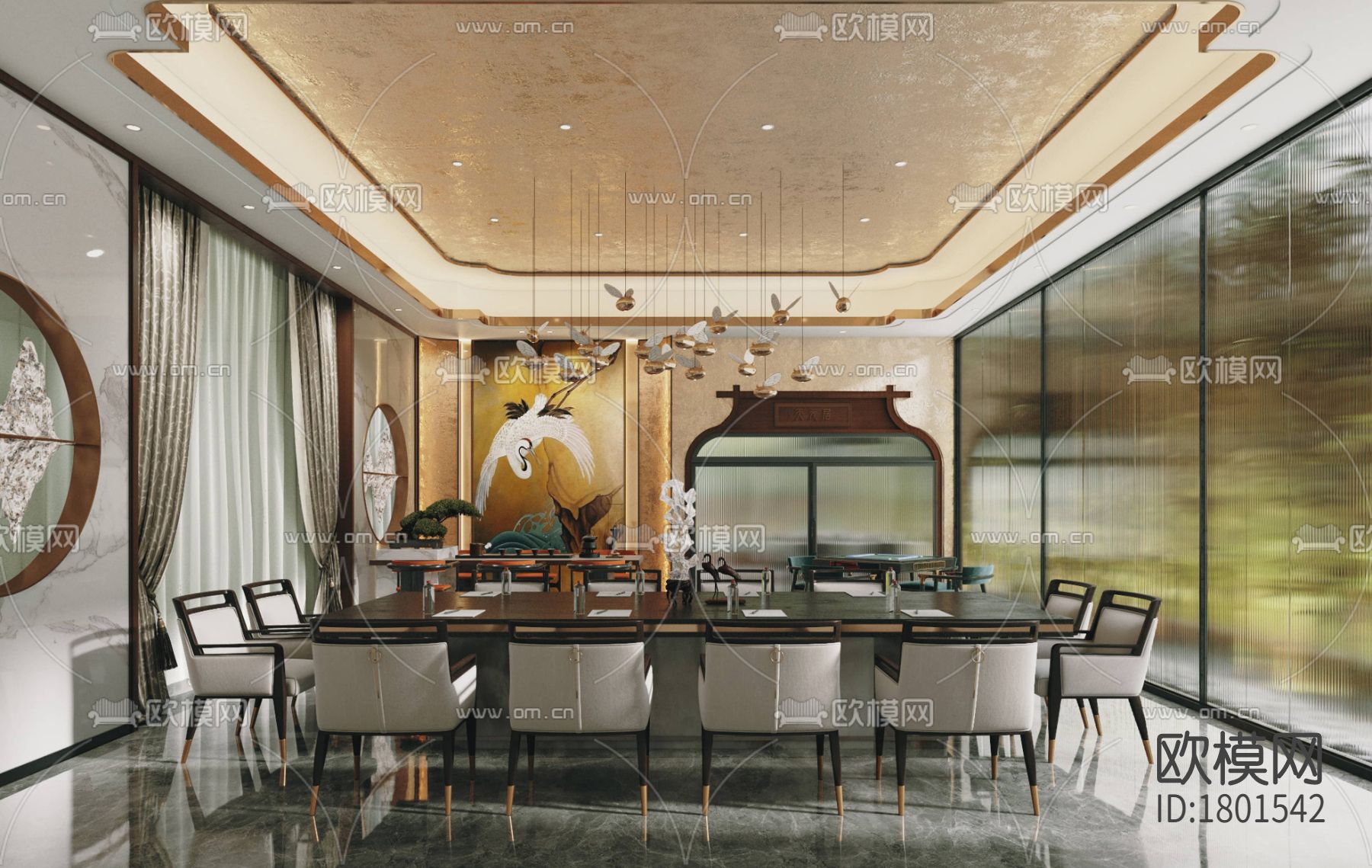 养生会所cad施工图下载（渲染图9）