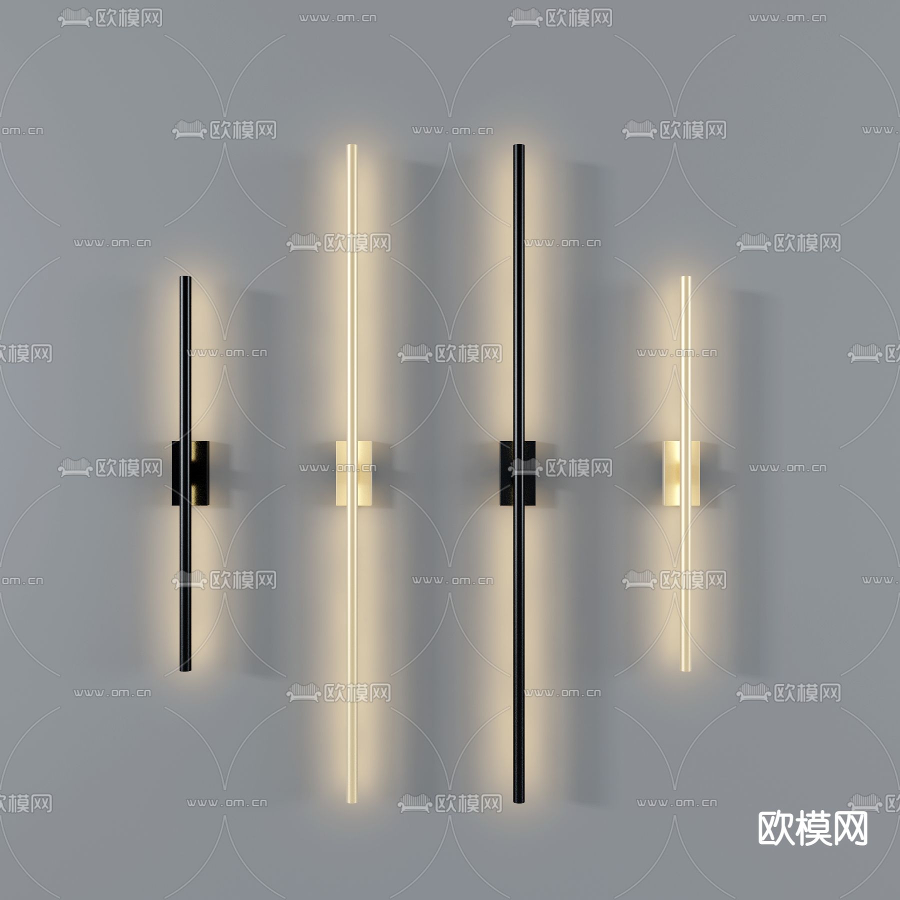 现代金属壁灯3d模型