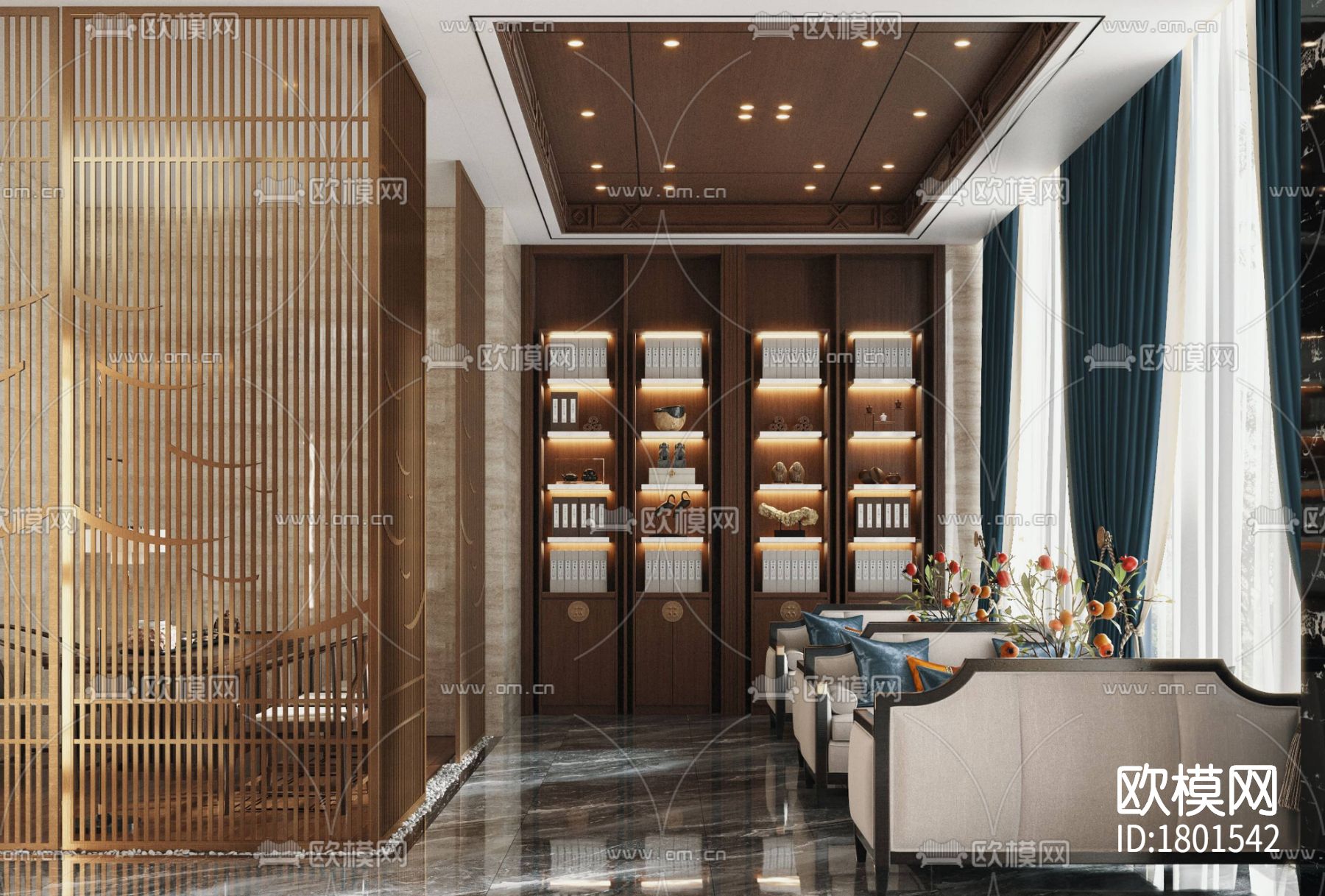 养生会所cad施工图下载（渲染图8）