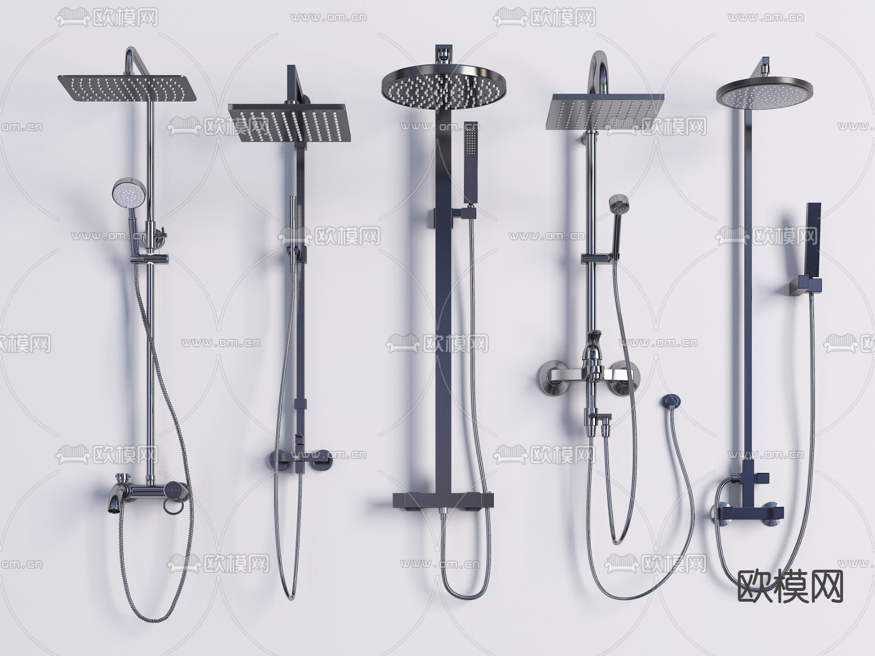 现代淋浴花洒3d模型下载