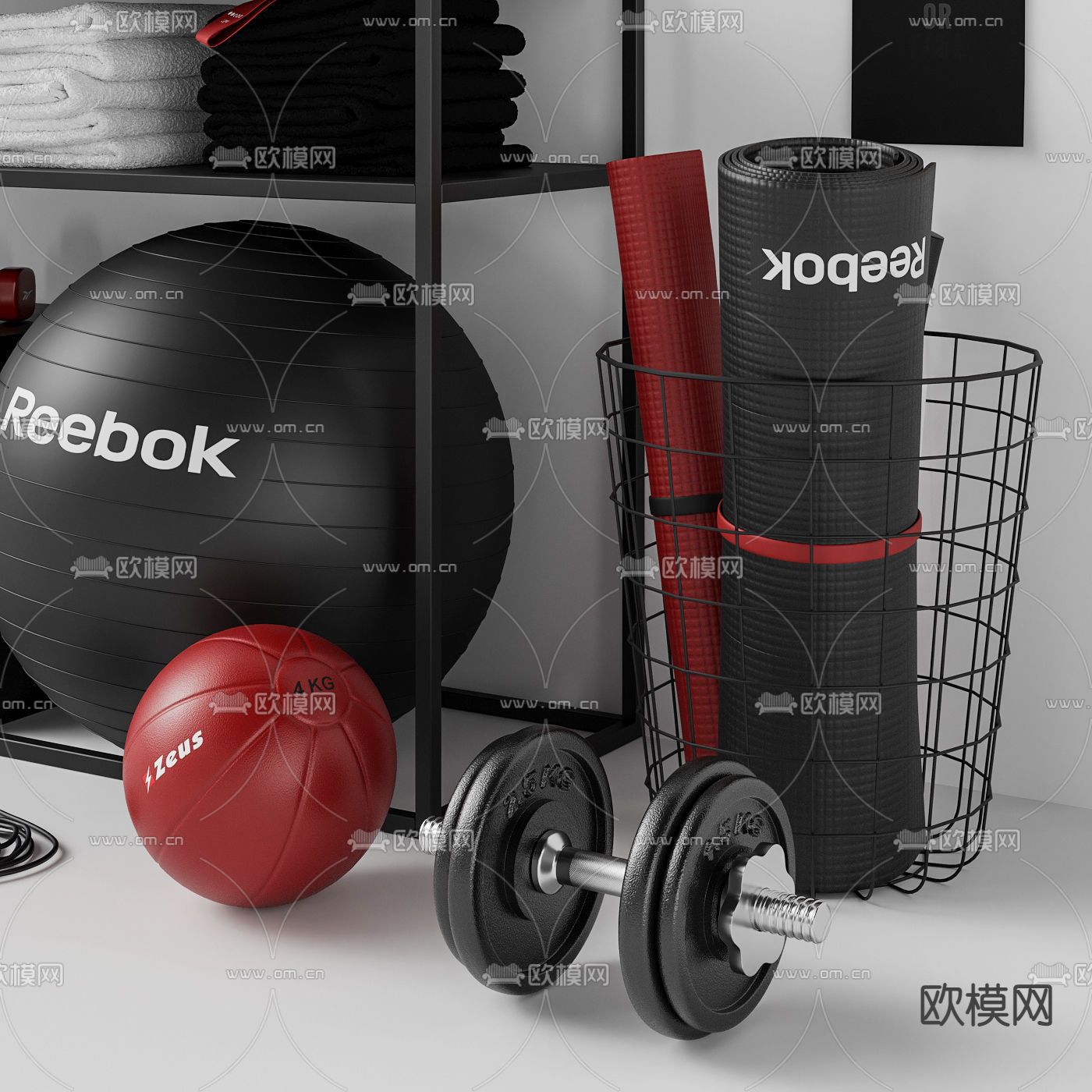 现代瑜伽健身器材3d模型