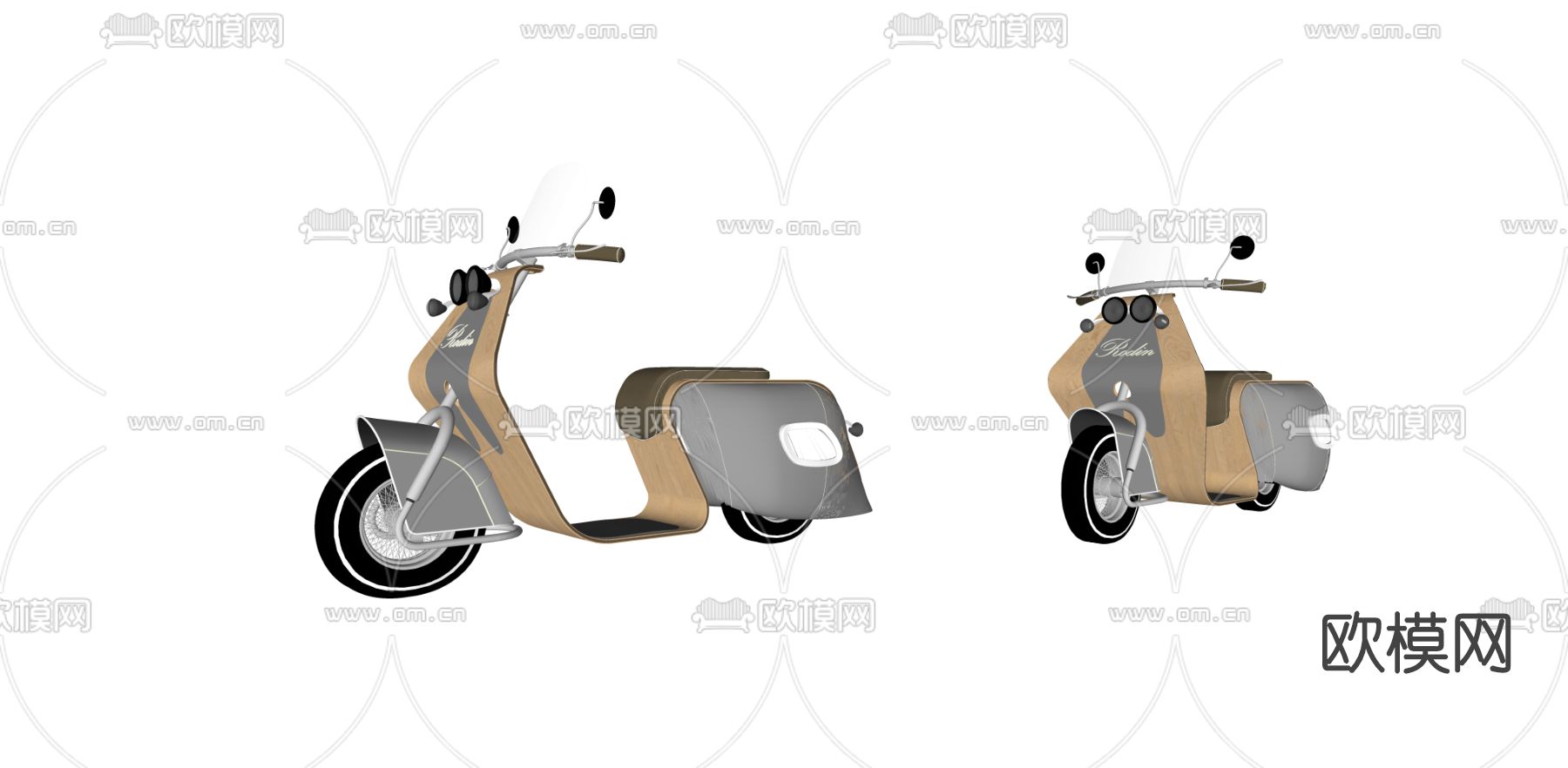 现代电动车摩托车su模型