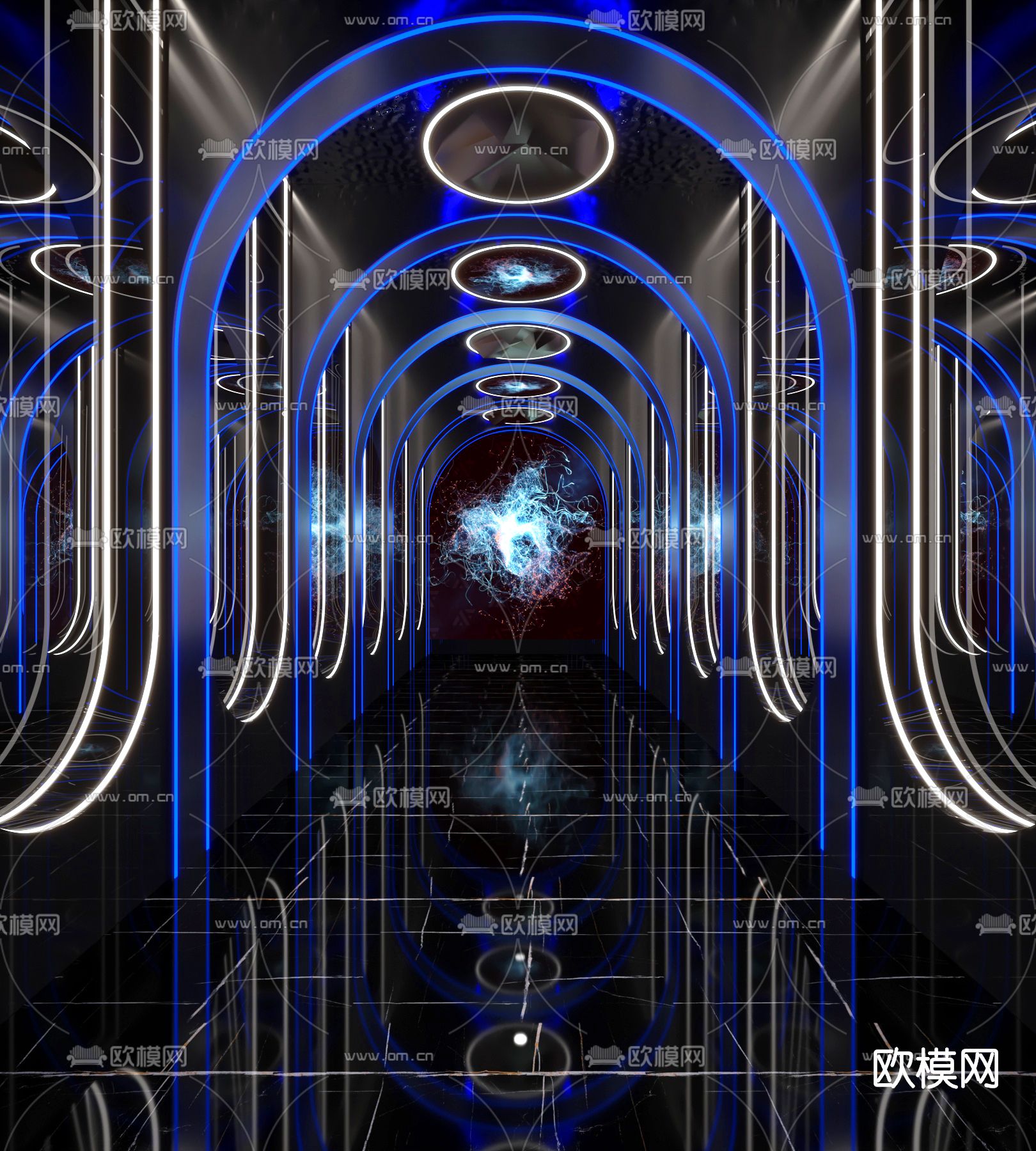 现代KTV走廊过道3d模型下载