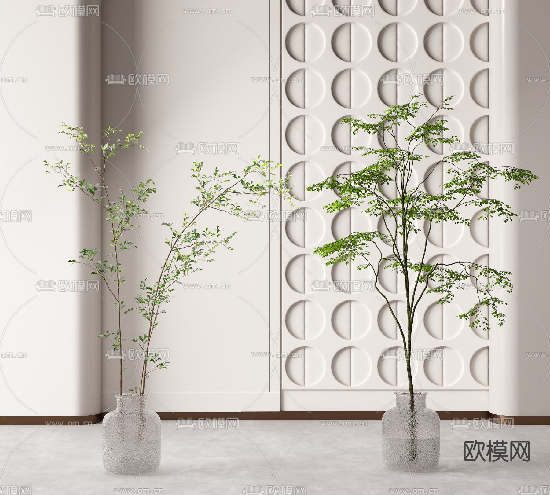 现代水生植物花瓶3d模型下载