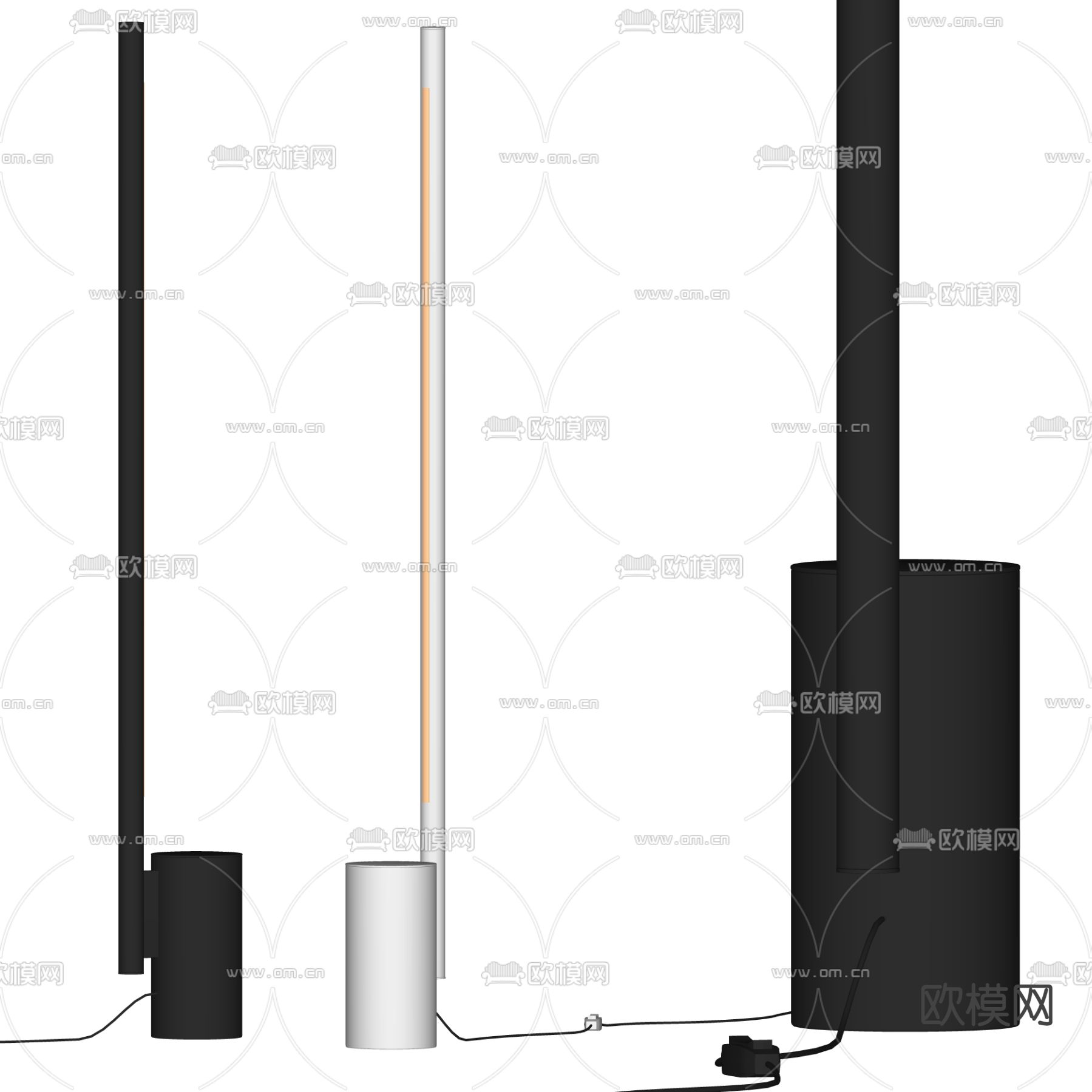 现代轻奢落地灯su模型下载（渲染图2）