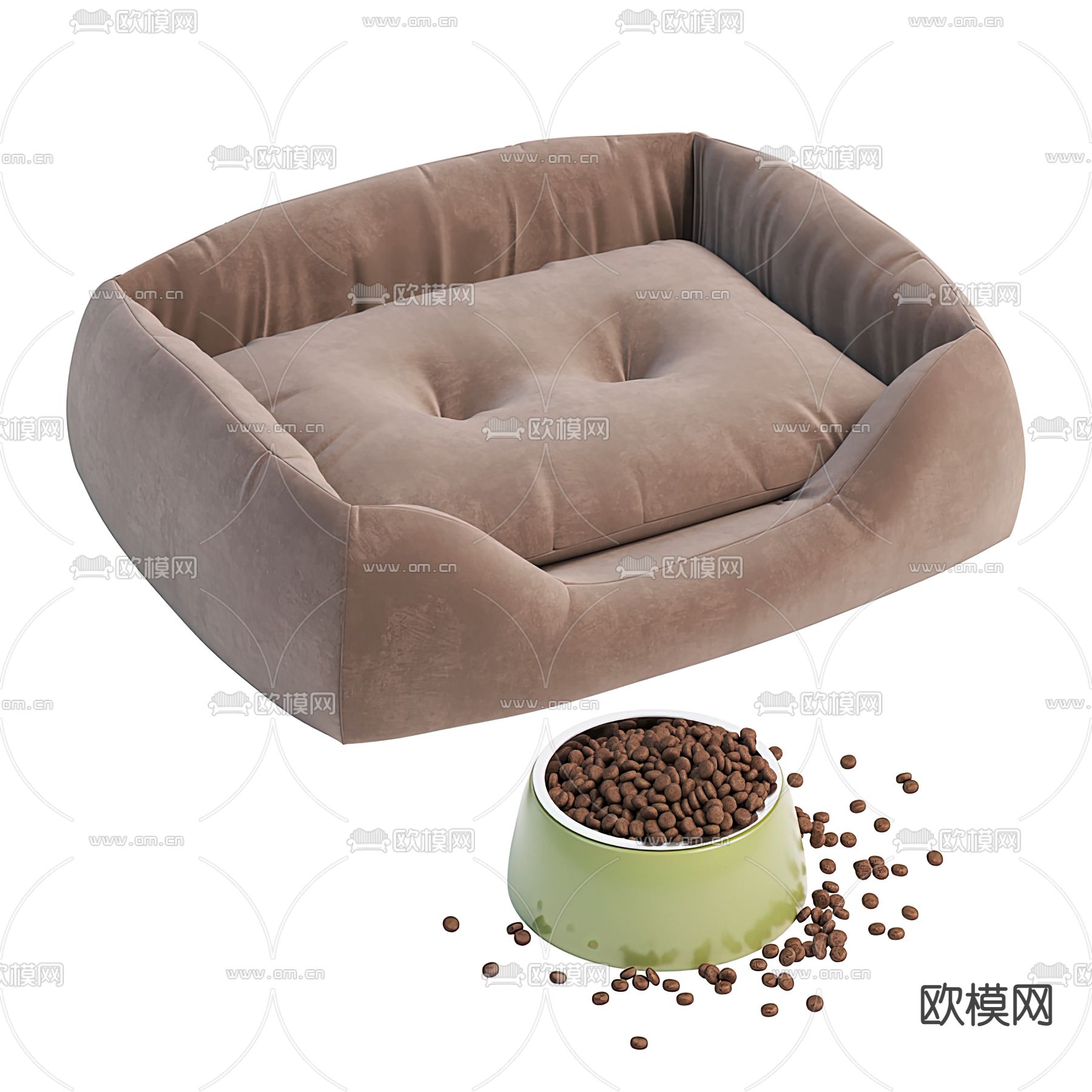 现代狗窝猫窝狗粮猫粮3d模型