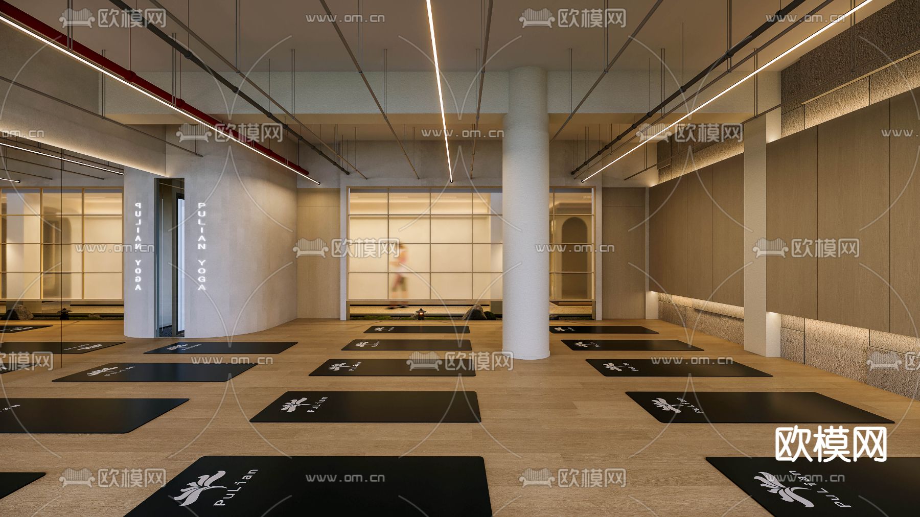 侘寂风瑜伽教室3d模型下载