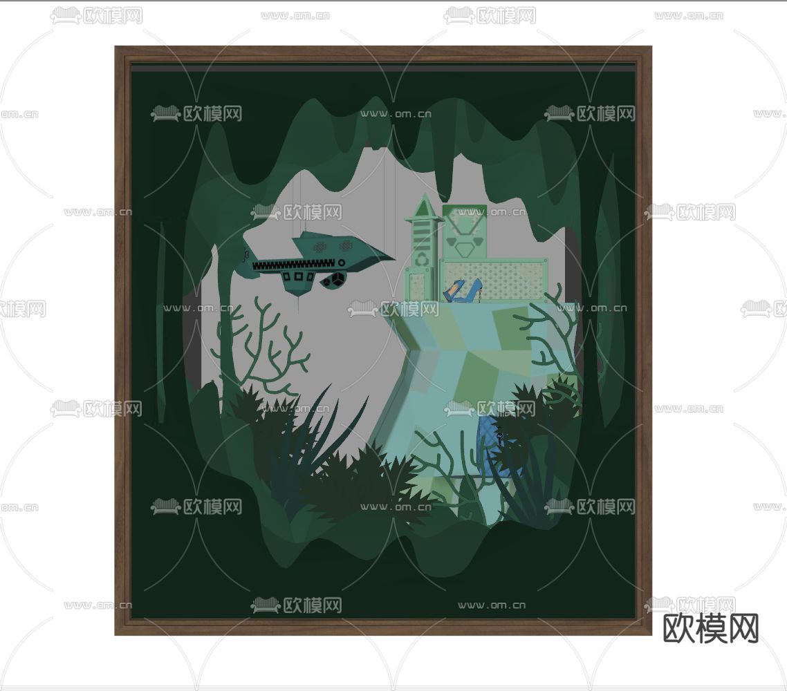 现代橱窗su模型