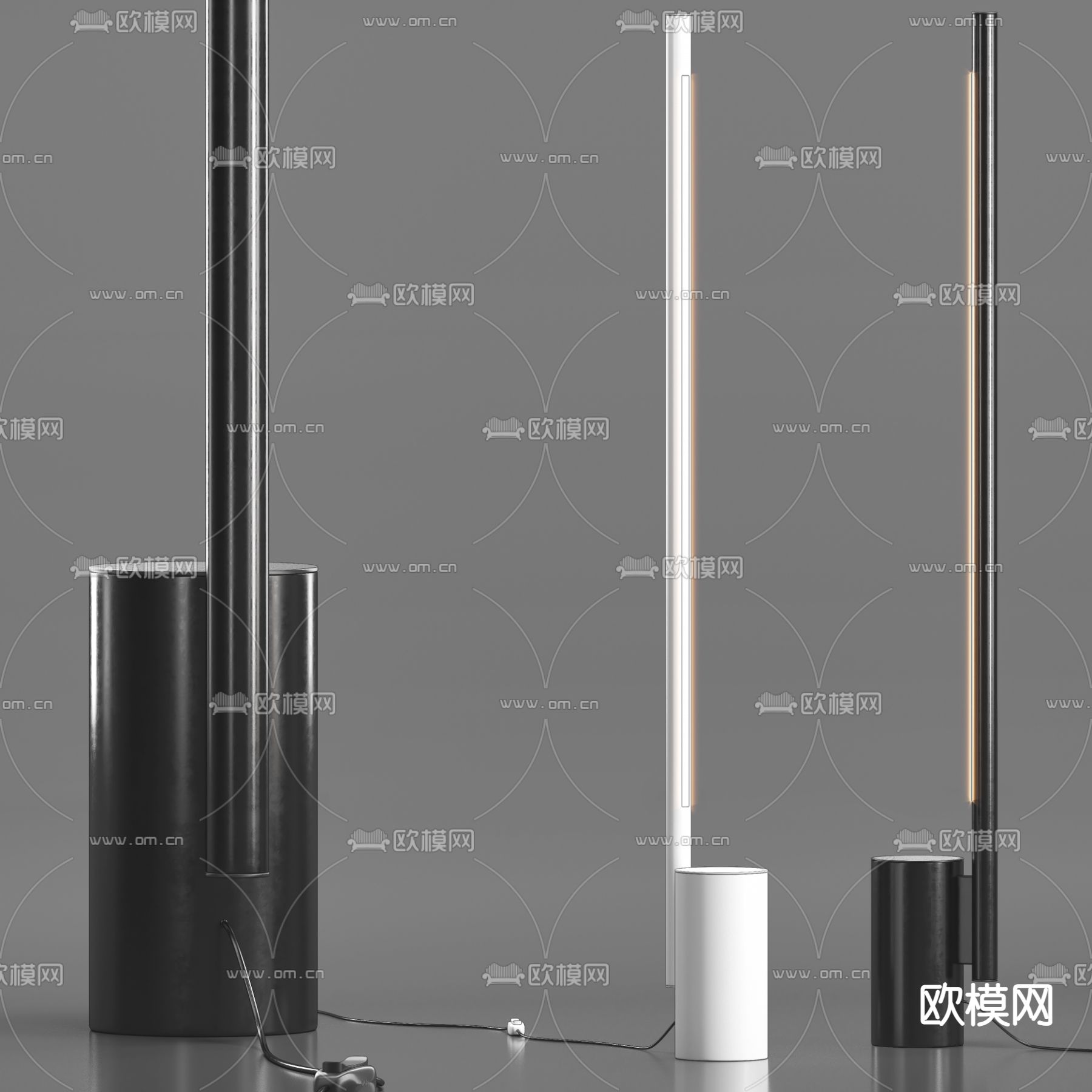 现代轻奢落地灯su模型下载（渲染图1）