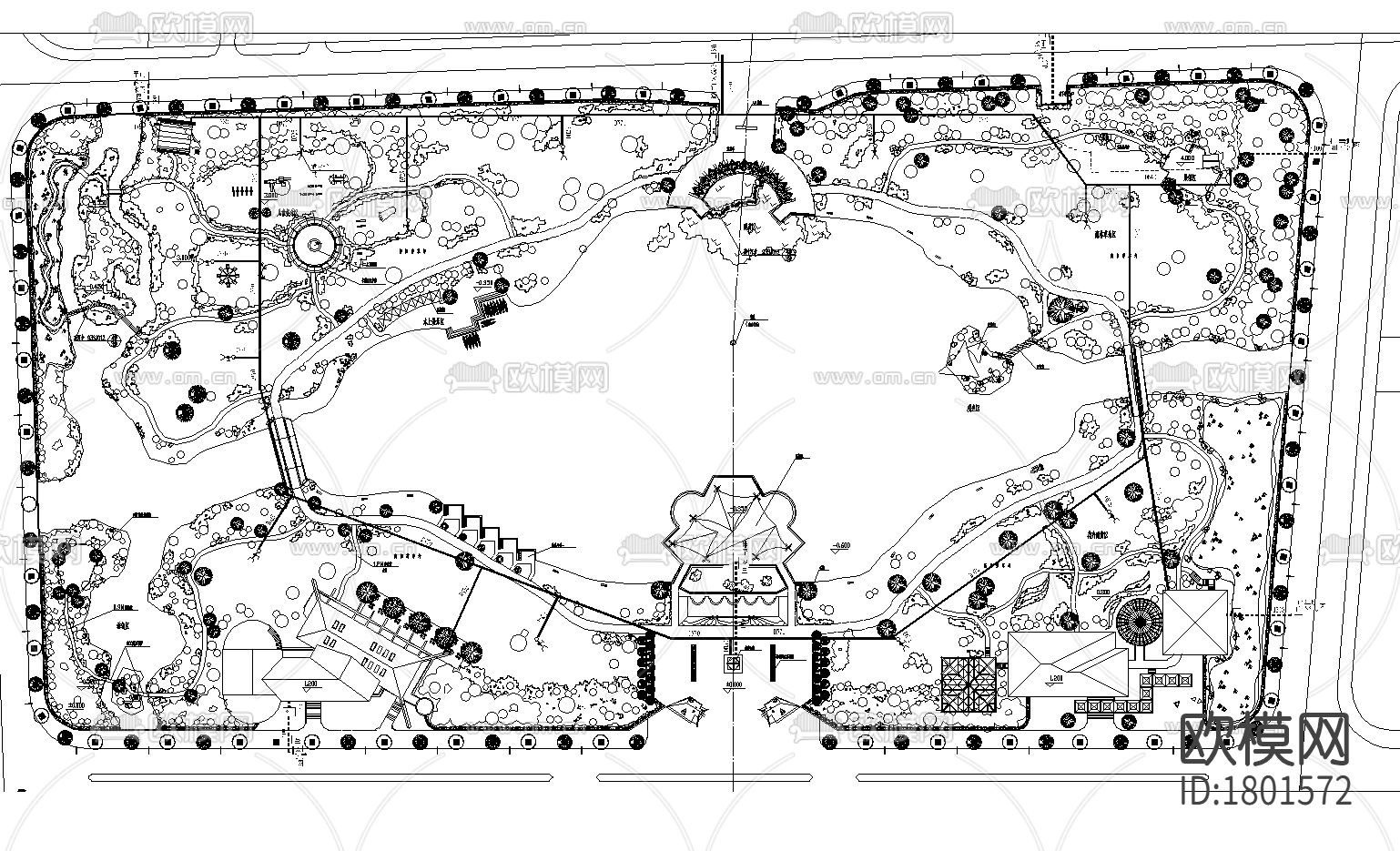 公园景观cad图纸下载（渲染图2）