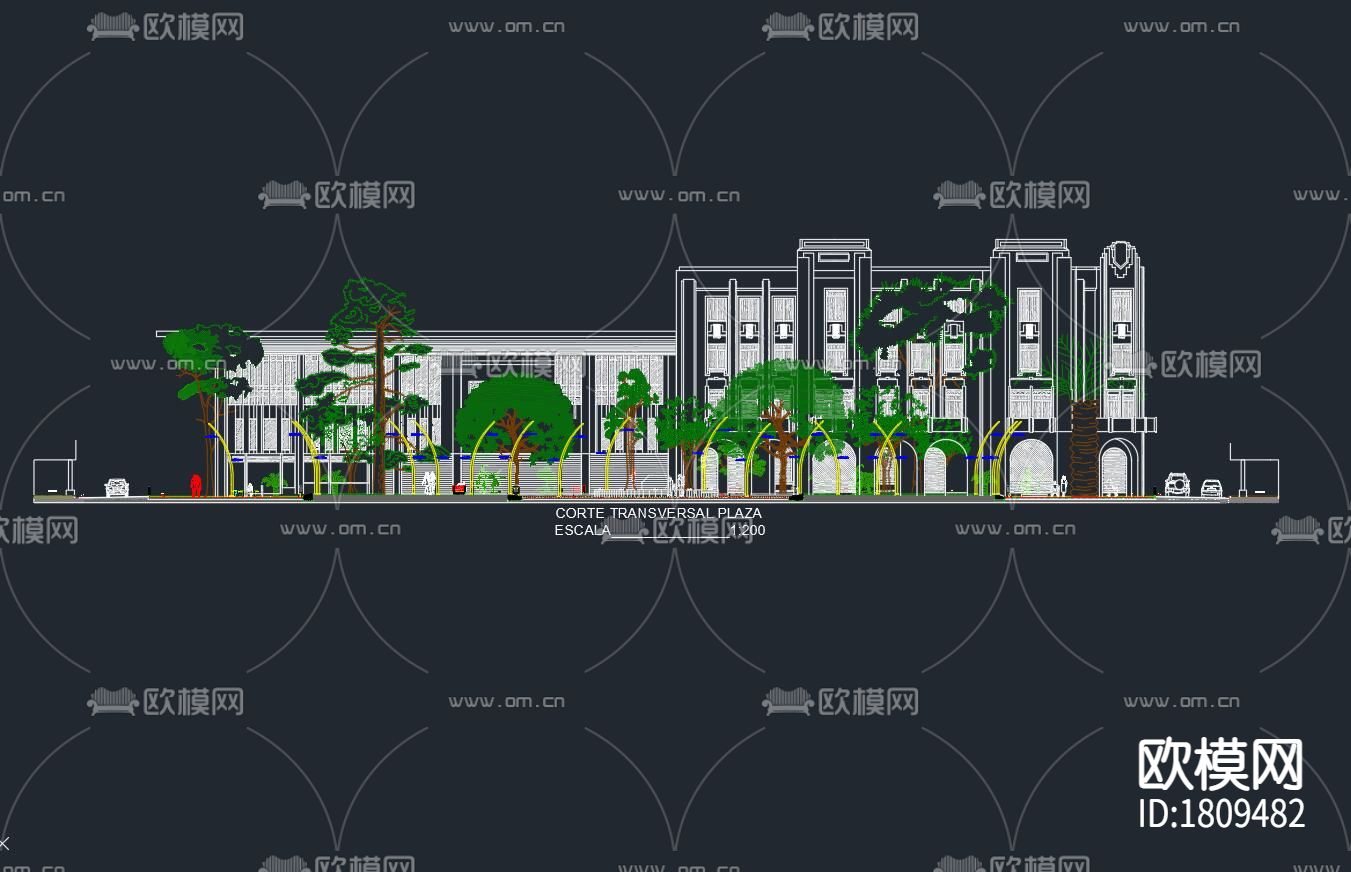 基础建设施cad大样图下载（渲染图6）