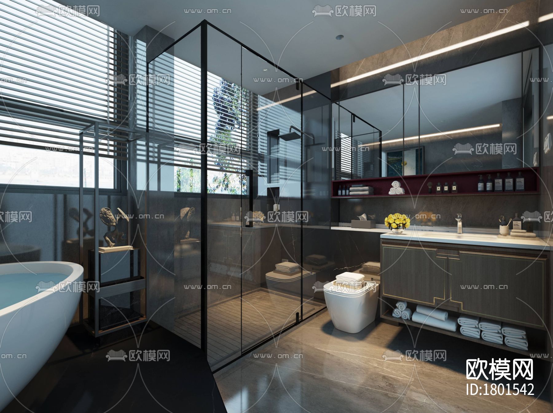 养生会所cad施工图下载（渲染图5）