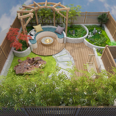 屋顶花园免费3d模型