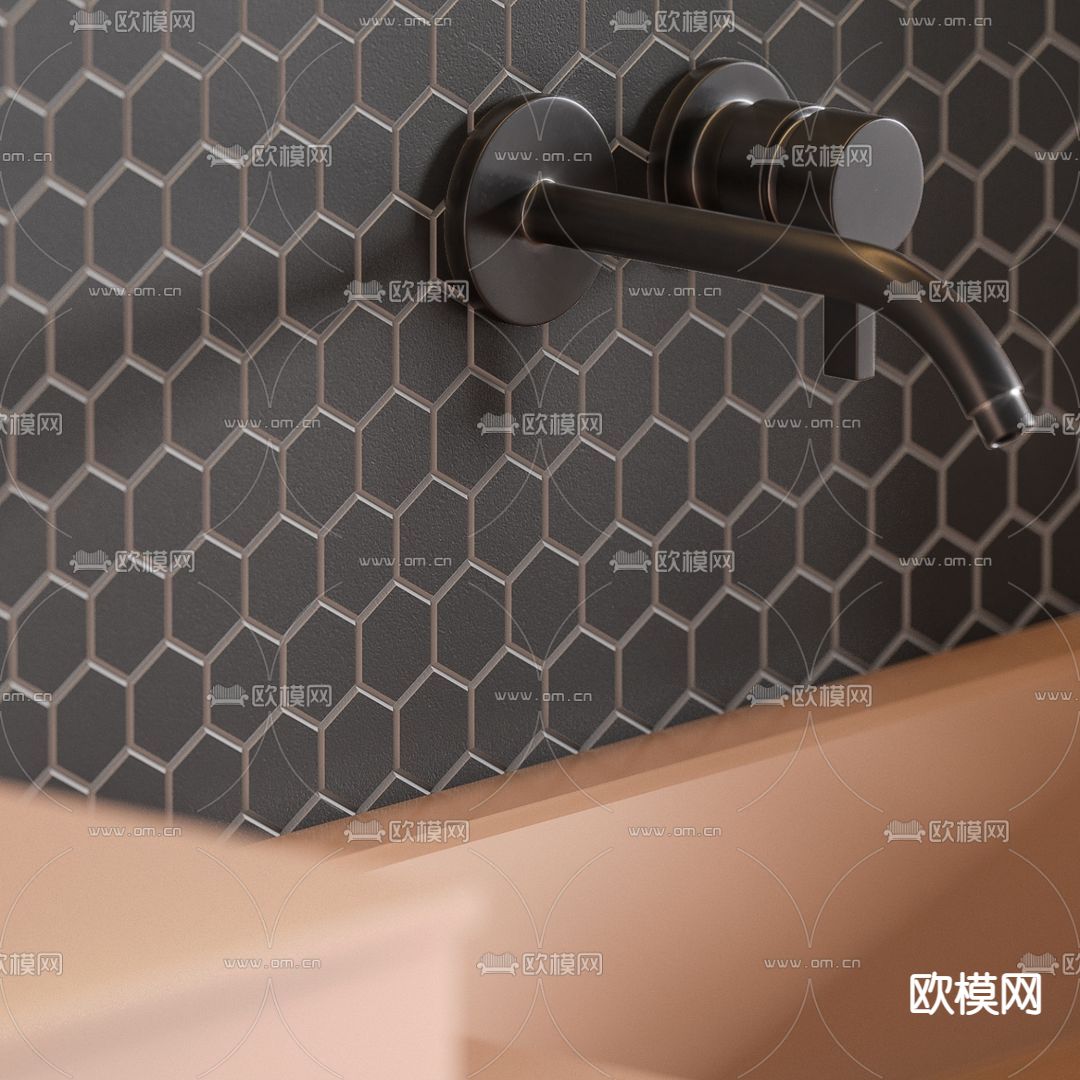 现代台盆洗手台3d模型