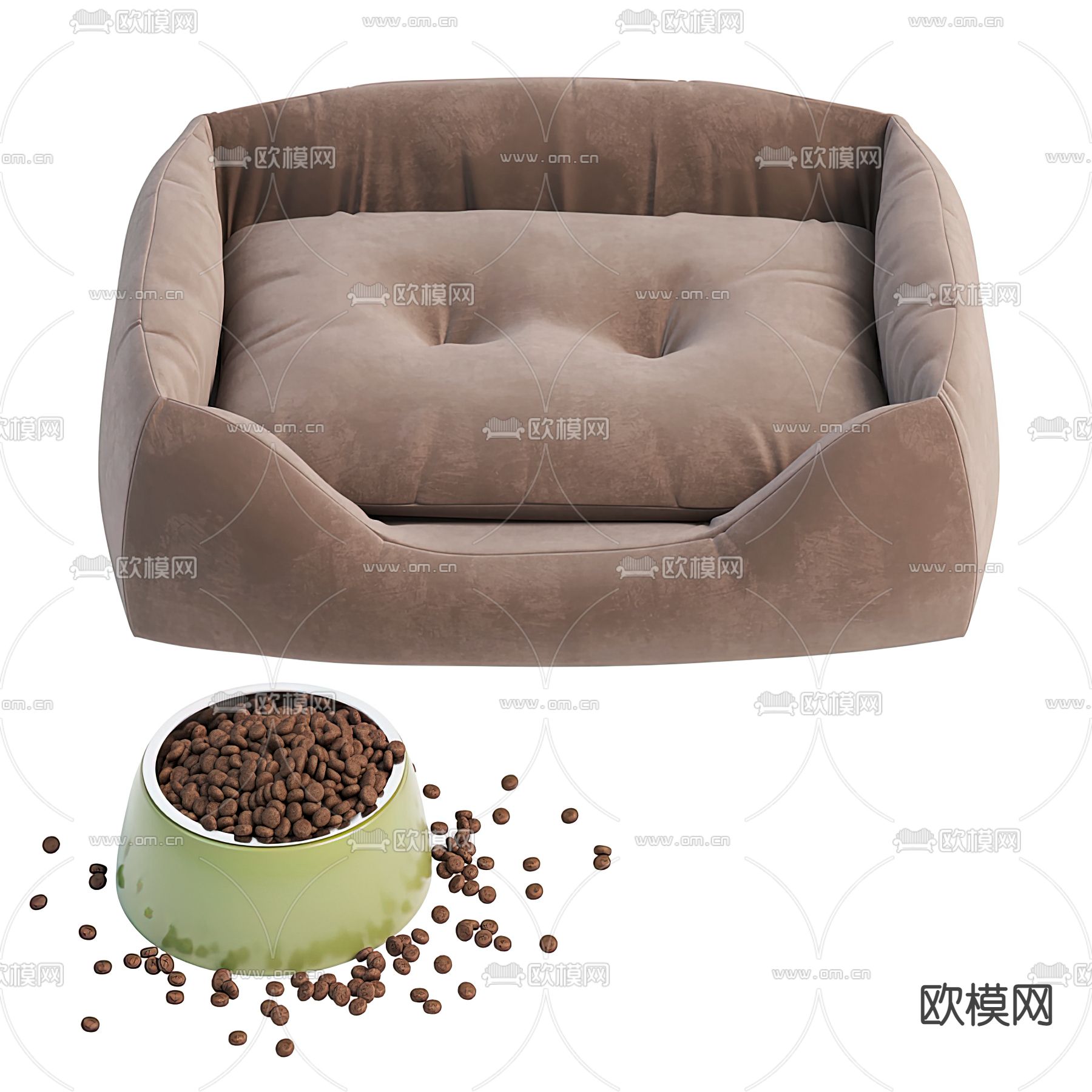 现代狗窝猫窝狗粮猫粮3d模型