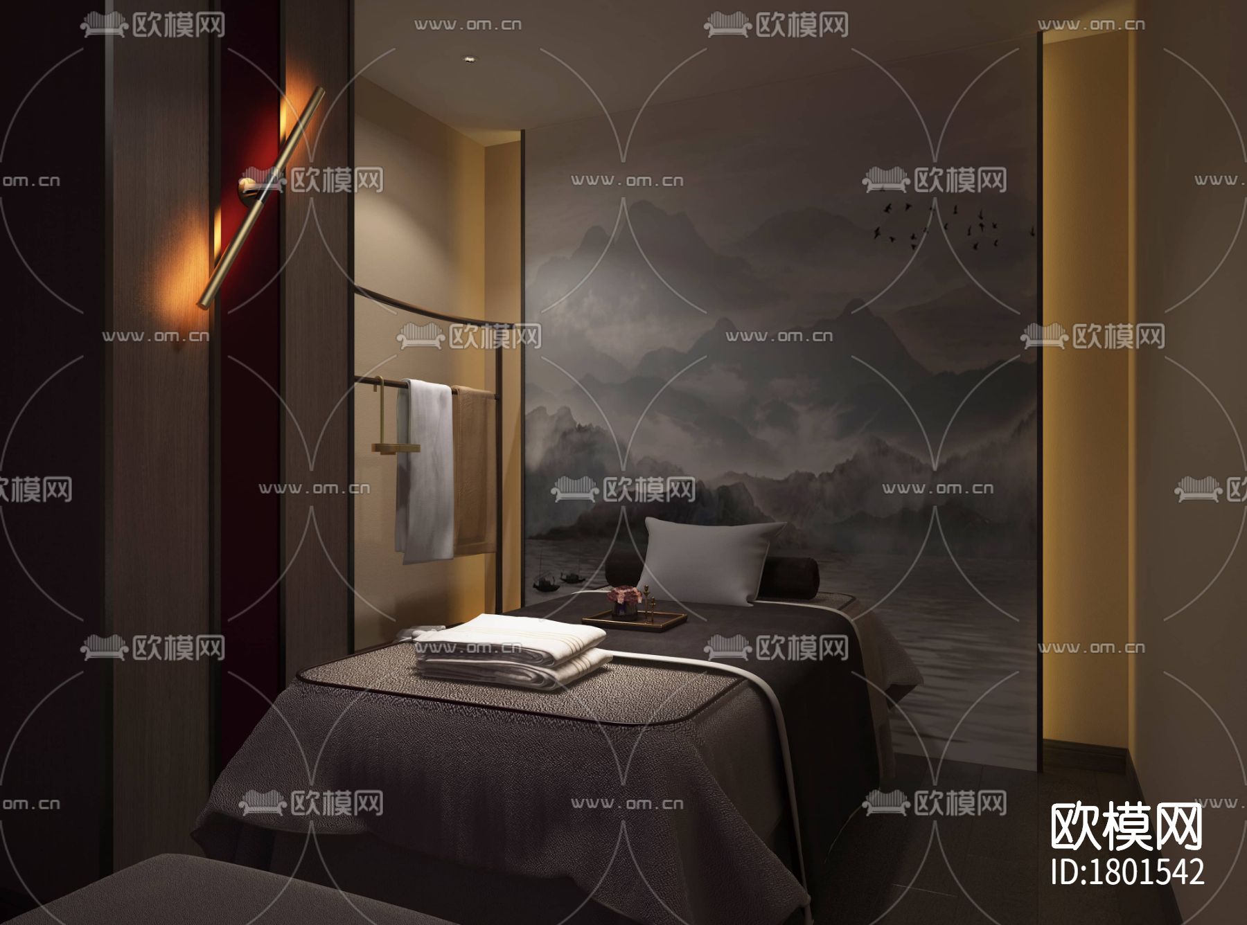 养生会所cad施工图下载（渲染图3）