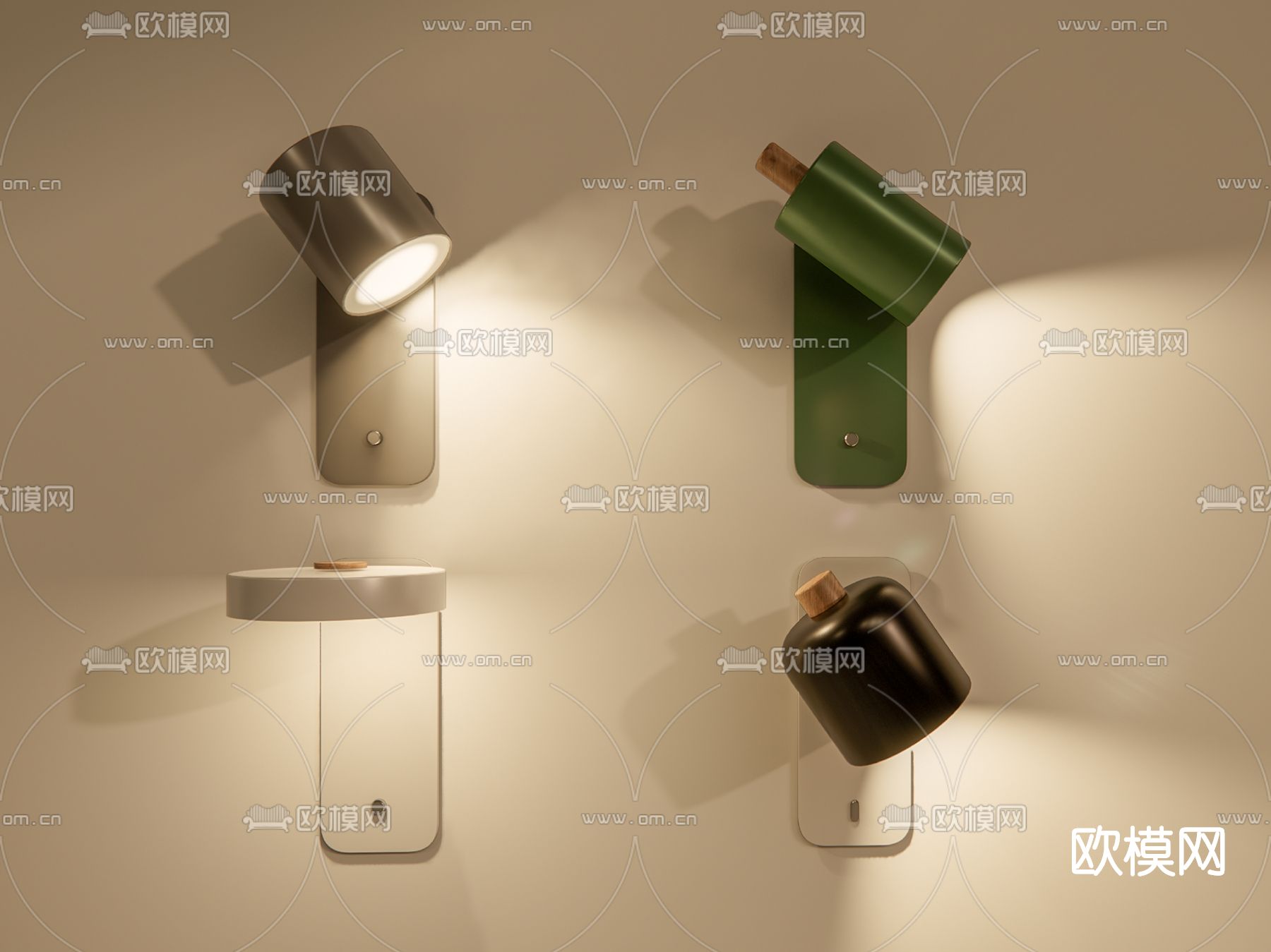 北欧金属壁灯su模型