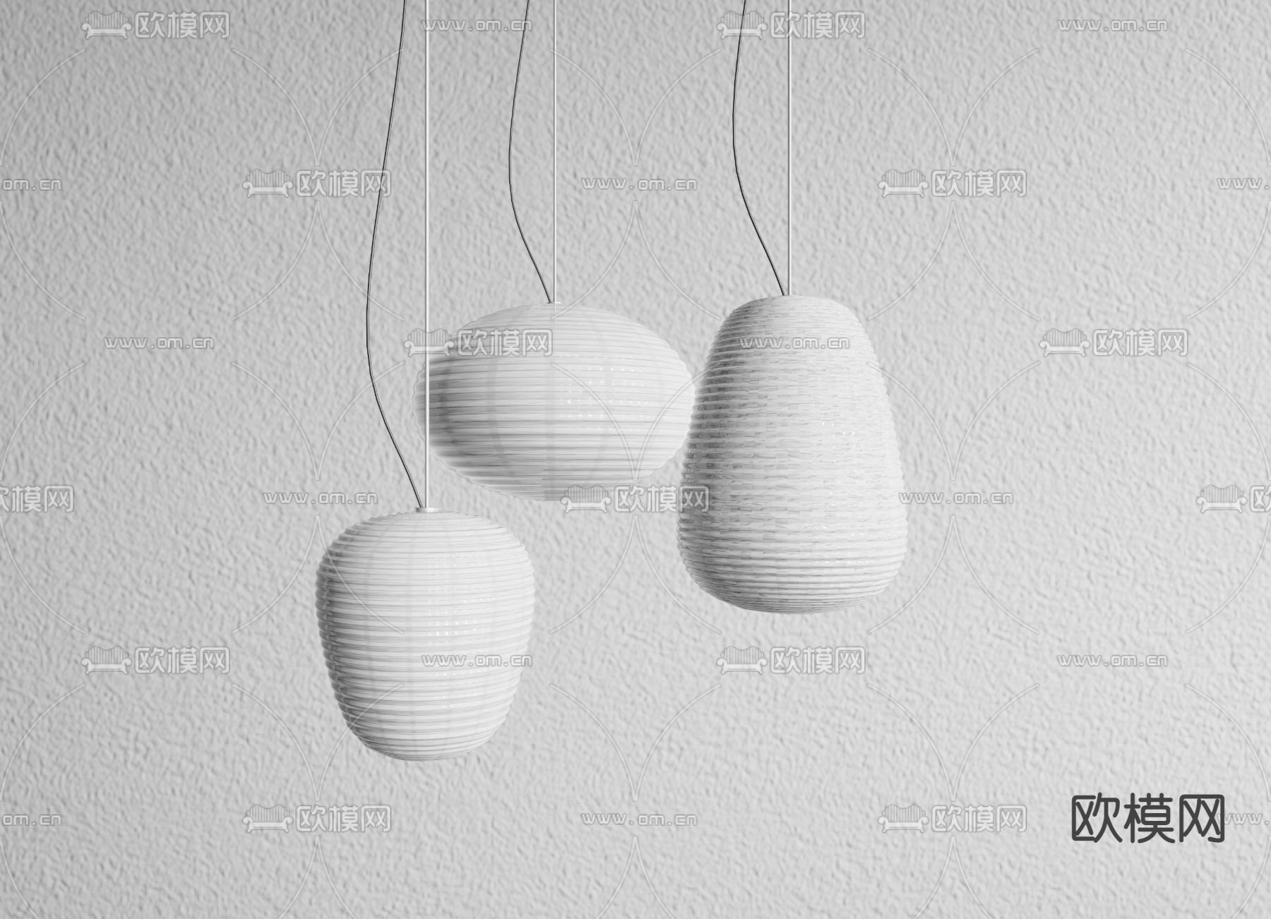 侘寂风吊灯su模型下载（渲染图1）
