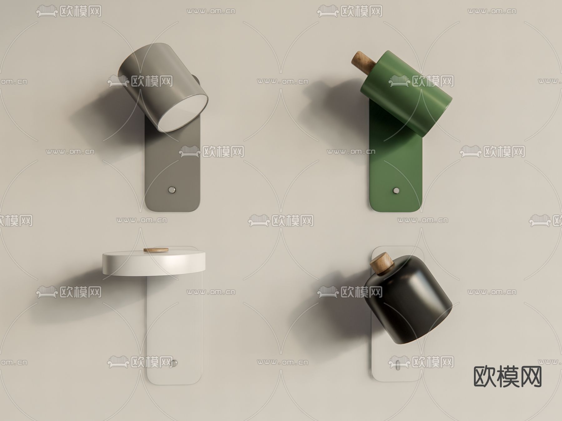 北欧金属壁灯su模型