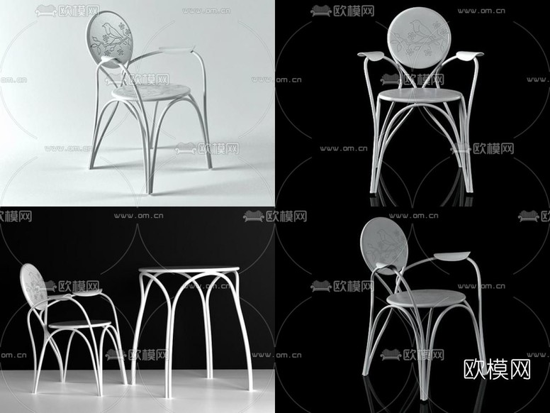 简欧单椅免费3d模型下载