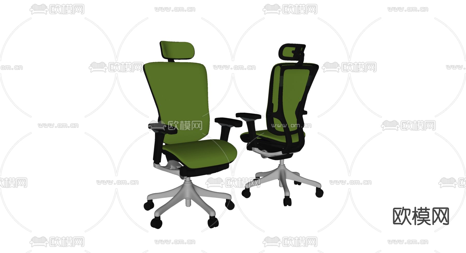 现代办公椅su模型下载（渲染图2）