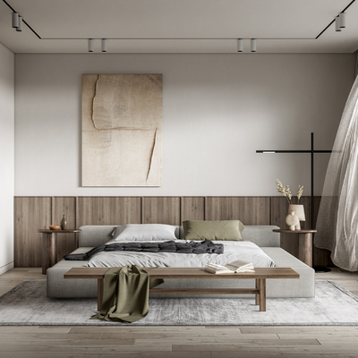 侘寂风卧室su模型