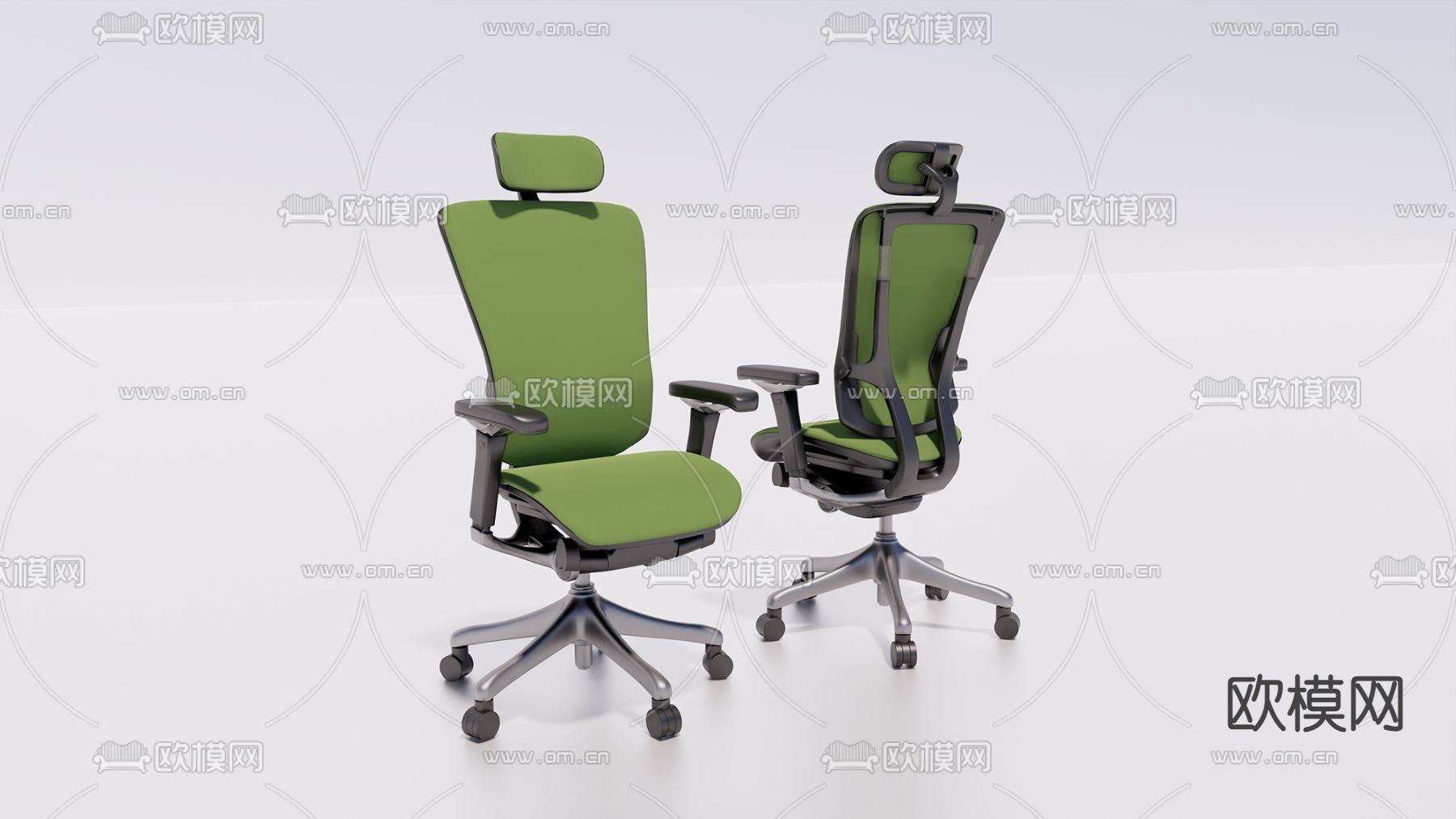 现代办公椅su模型下载（渲染图1）