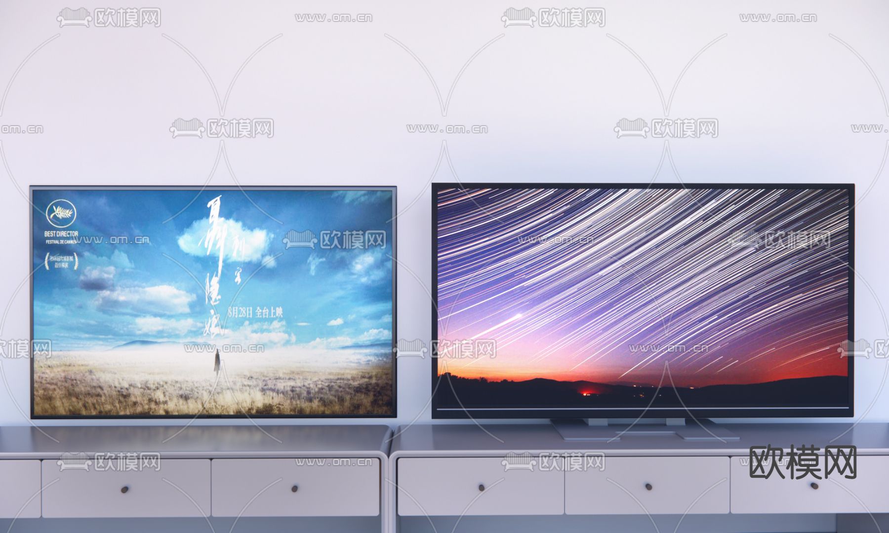 现代电视机su模型