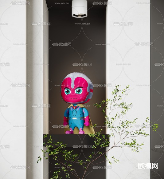 现代卡通雕塑摆件3d模型下载