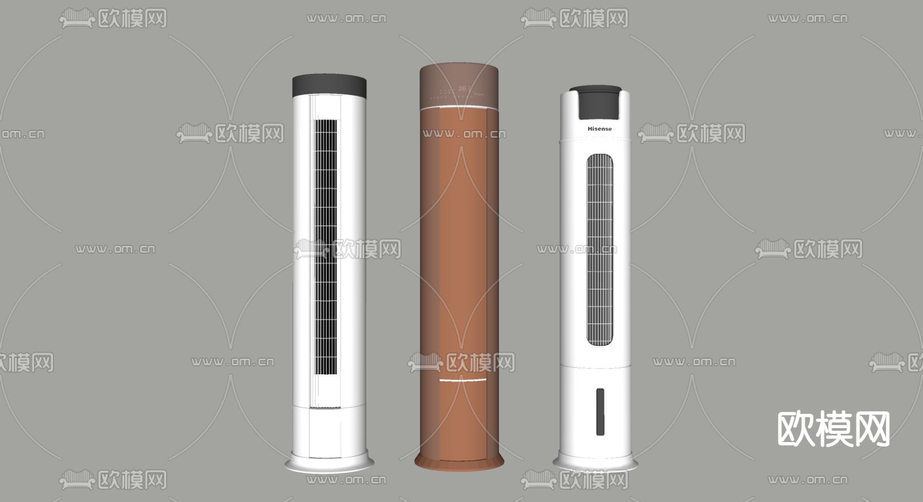 现代立式空调su模型