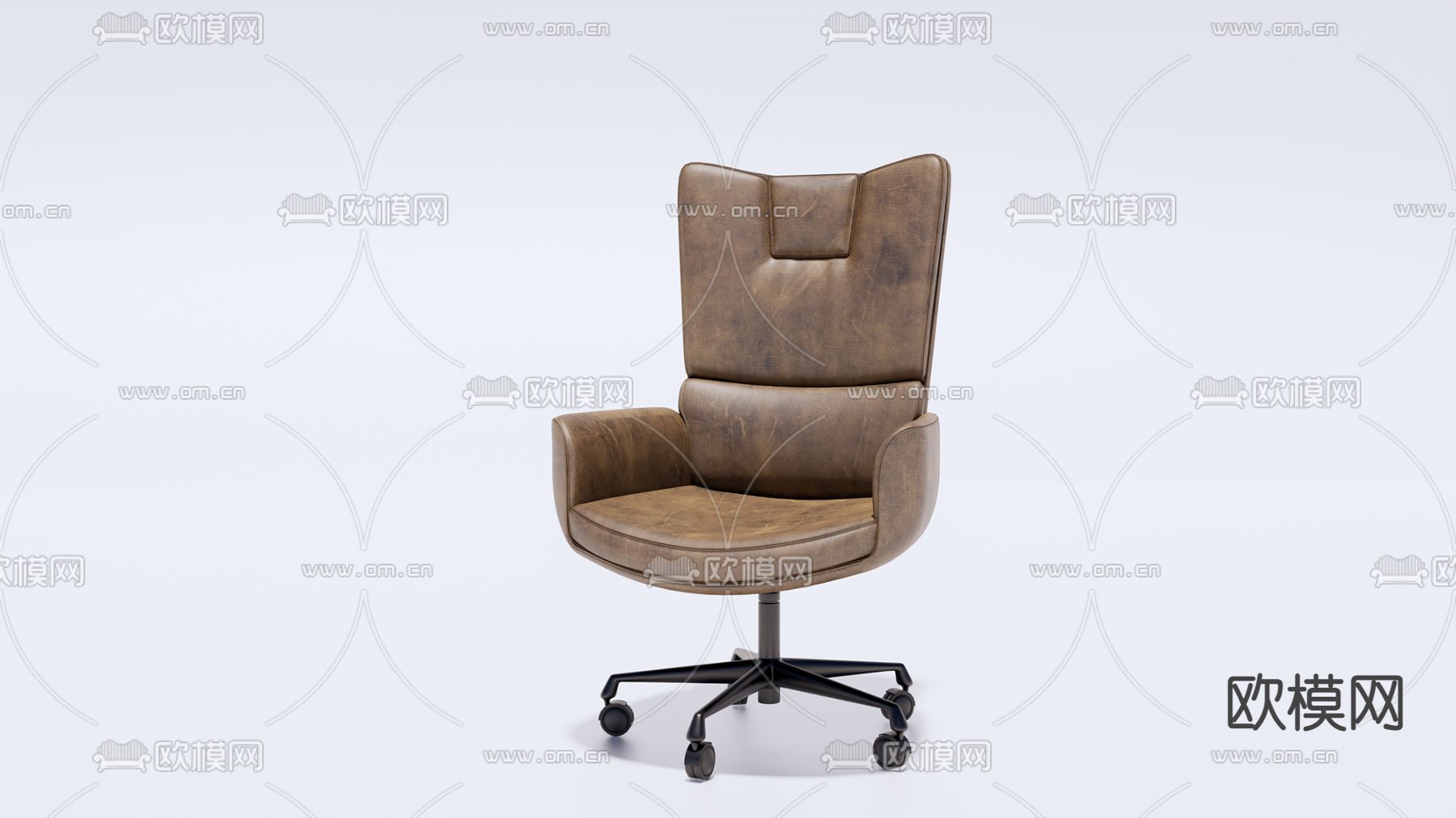 现代皮革办公椅su模型下载（渲染图1）