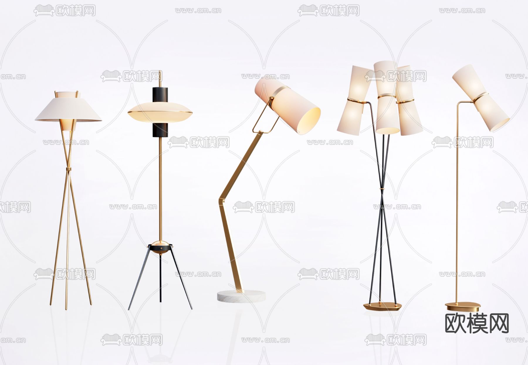 现代金属落地灯3d模型下载_ID11660470_3dmax免费模型-欧模网