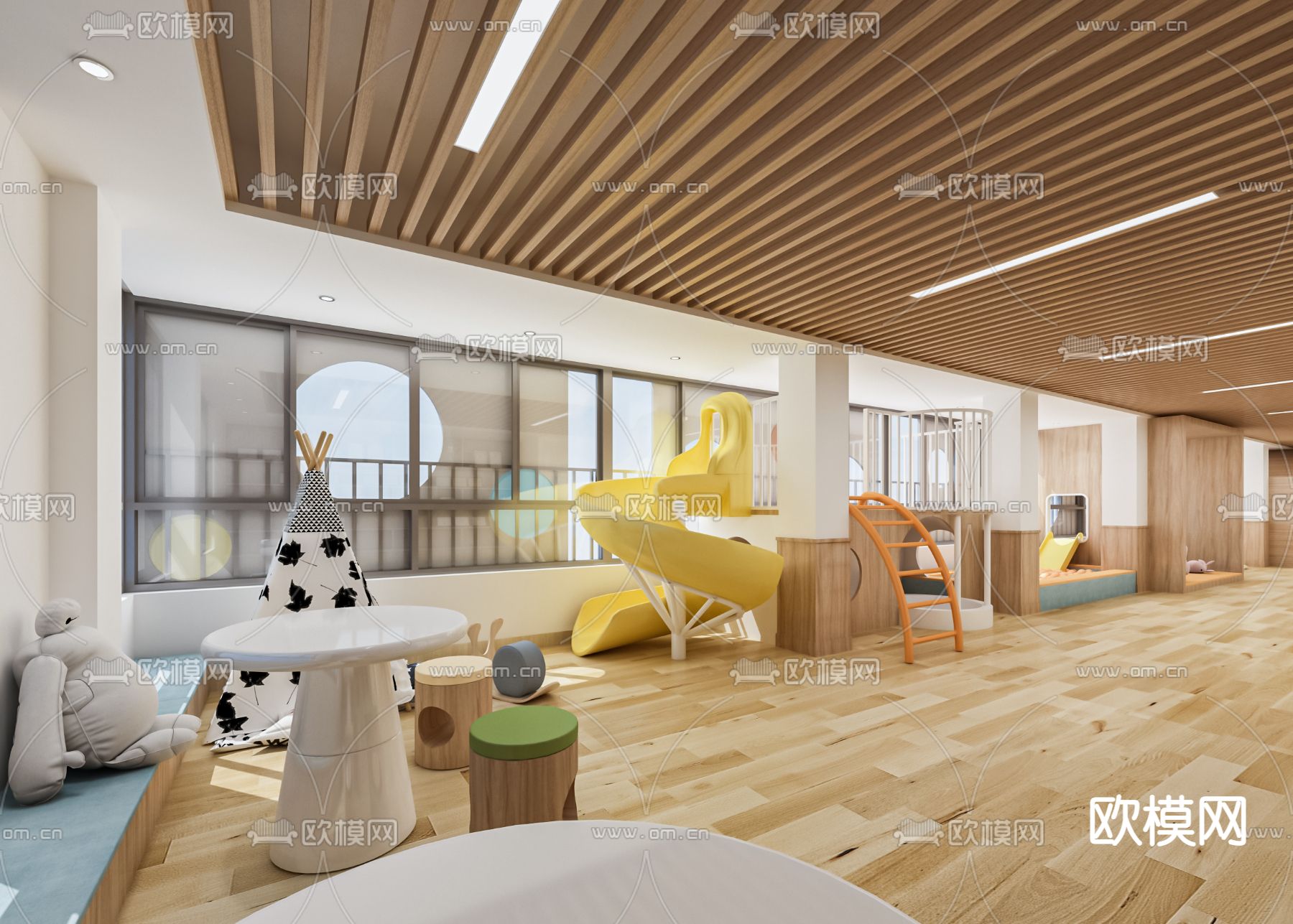 北欧幼儿园玩耍区3d模型