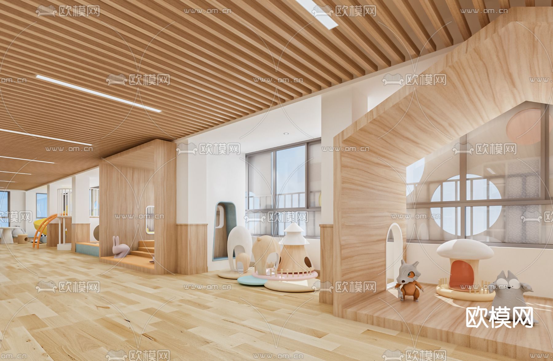 北欧幼儿园玩耍区3d模型