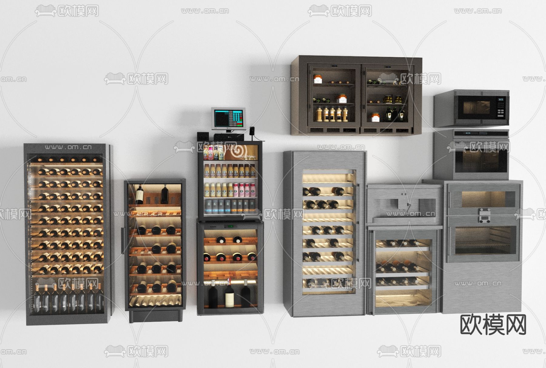 现代保鲜柜免费3d模型下载