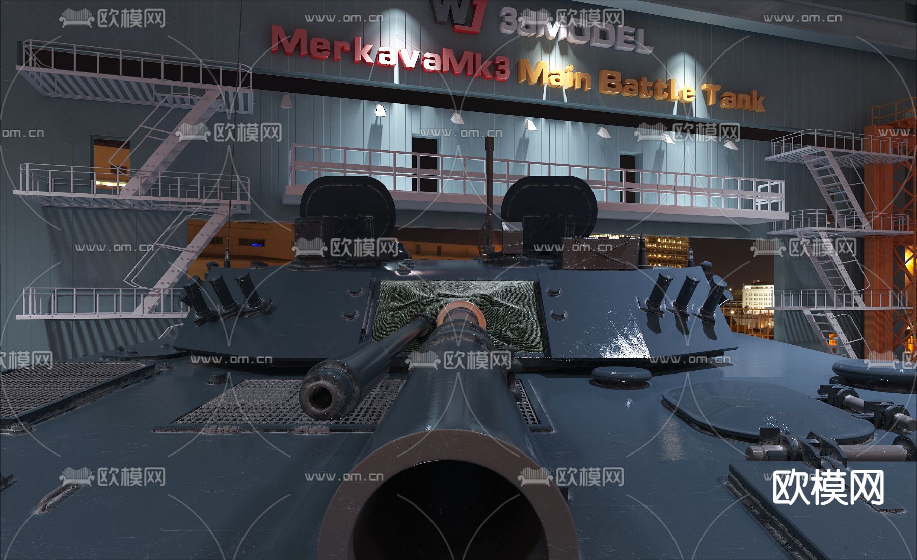 现代军用步兵战车装甲车3d模型下载（渲染图4）