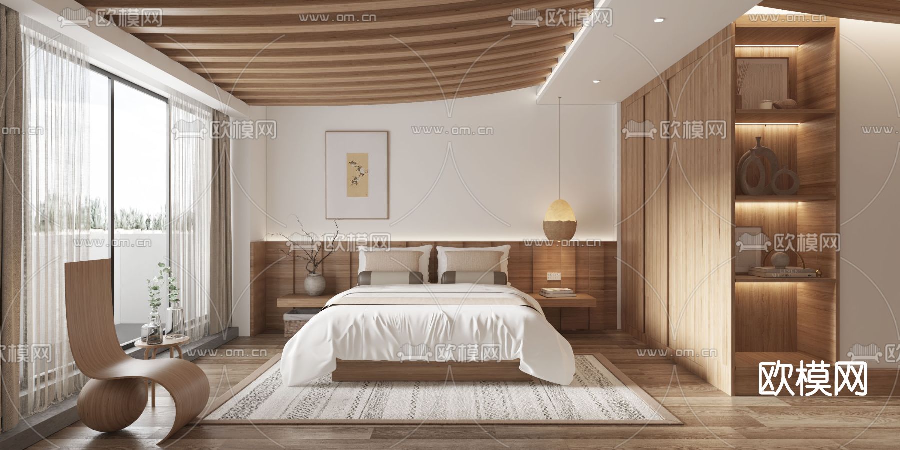 北欧民宿客房su模型下载（渲染图1）