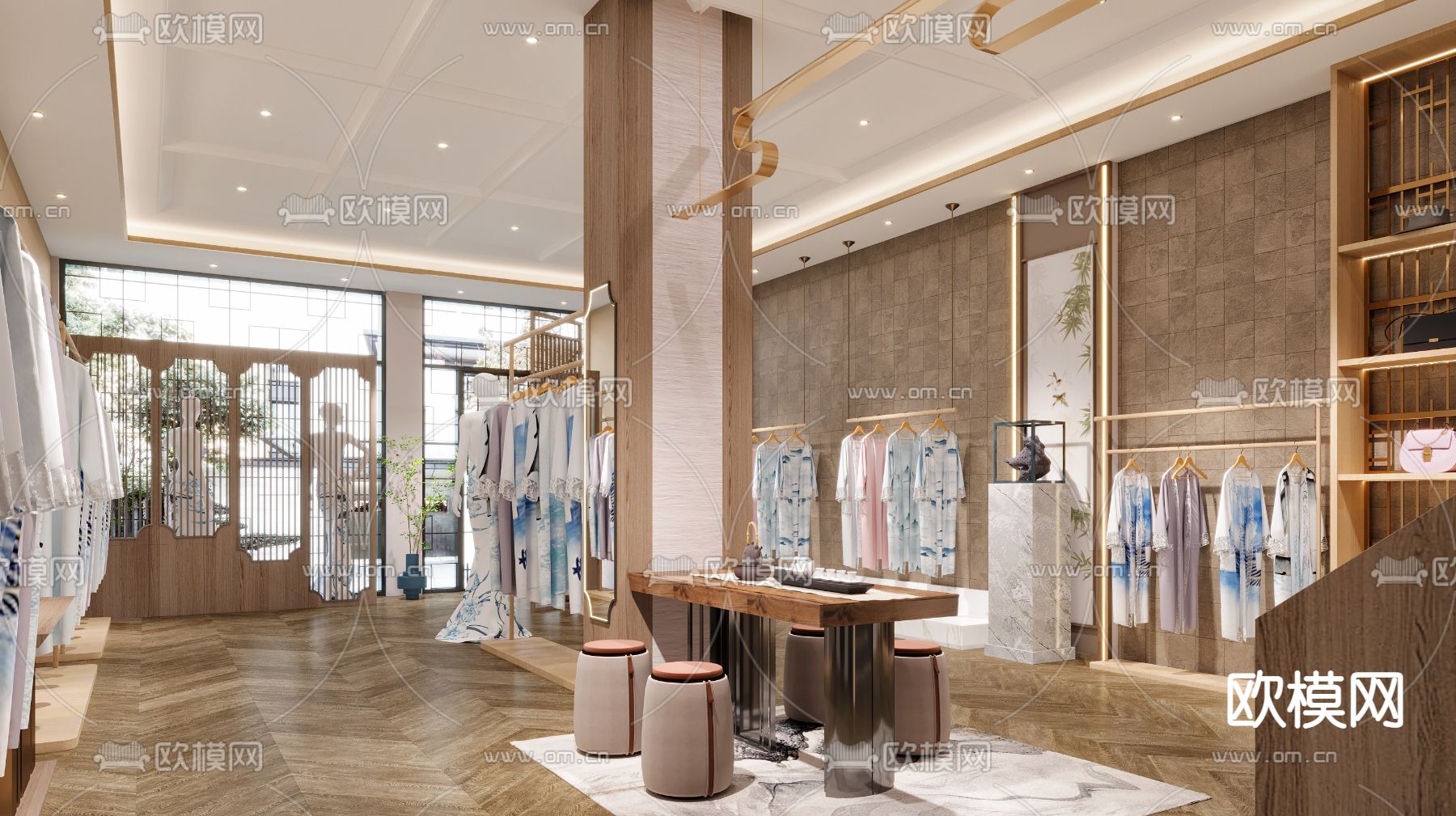 新中式旗袍服装店3d模型